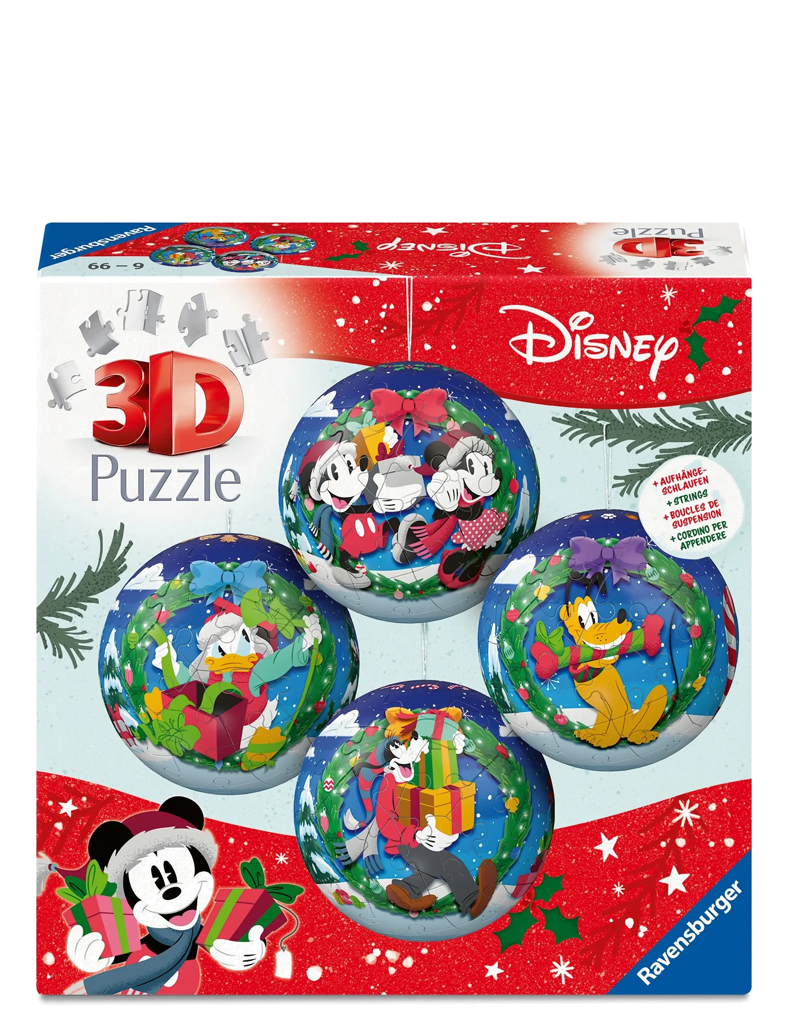 Ravensburger - 4 Disney Christmas baubles in one box - multi coloured - 1