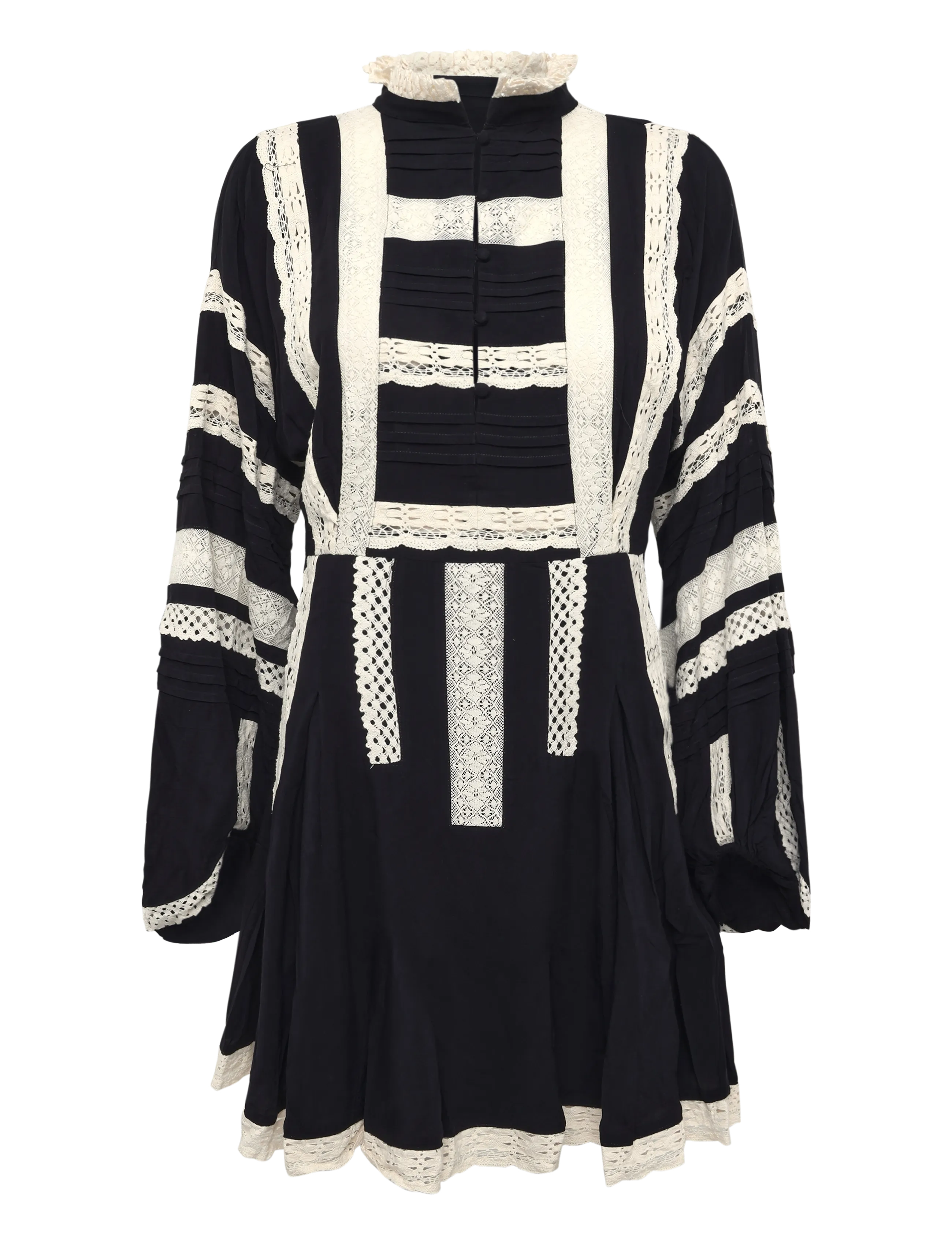 Ravn Ravn LITARV DRESS - Korte kjoler - BLACK WITH IVORY / black