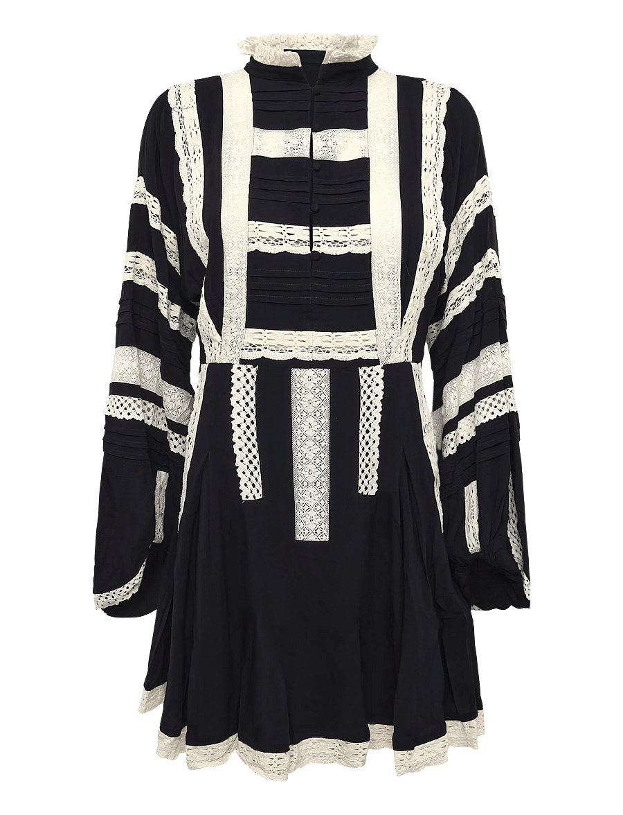 Ravn Ravn - LITARV DRESS - black with ivory - 0