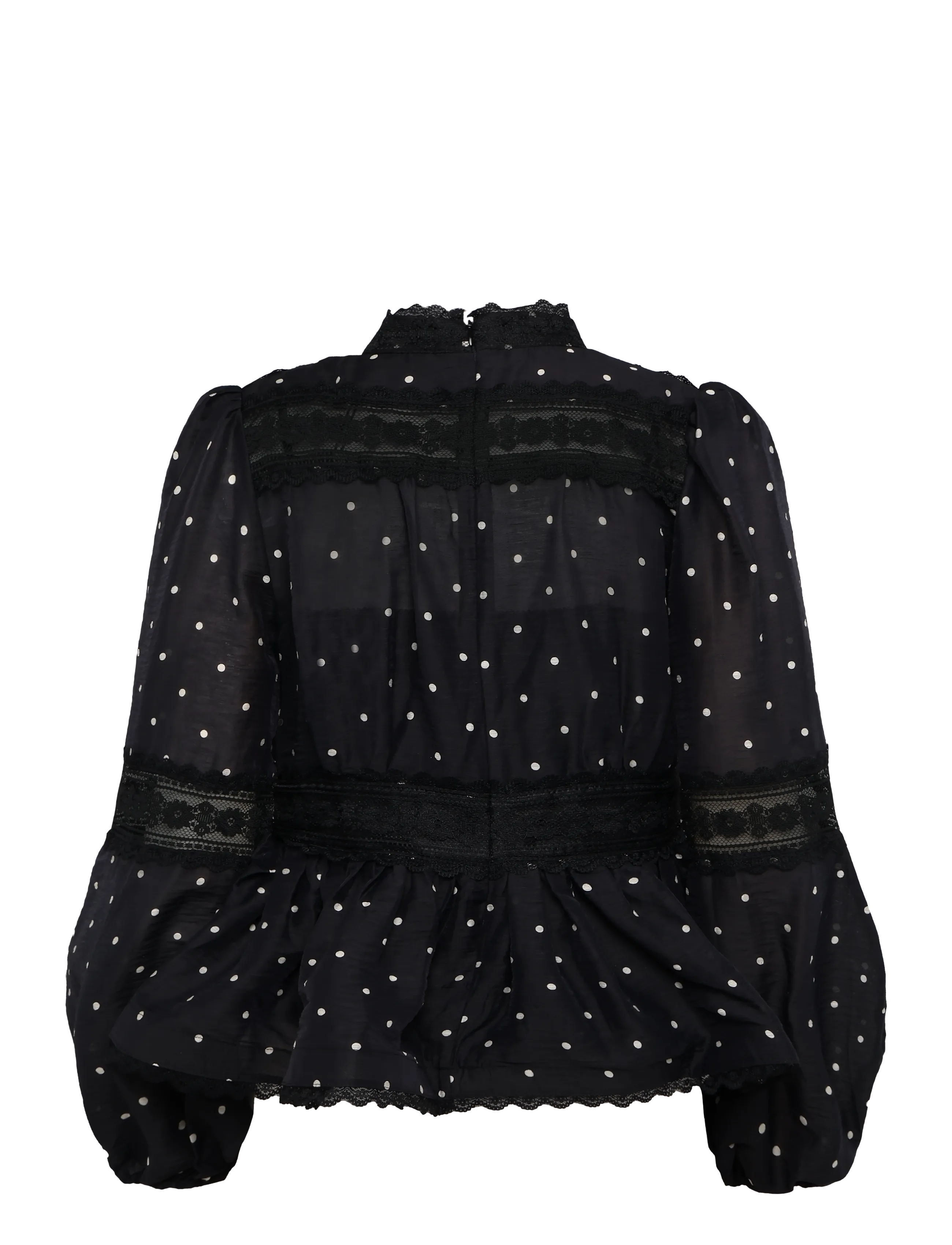 Ravn Ravn - Aliah Dot Blouse - langärmelige blusen - black ivory dots - 1