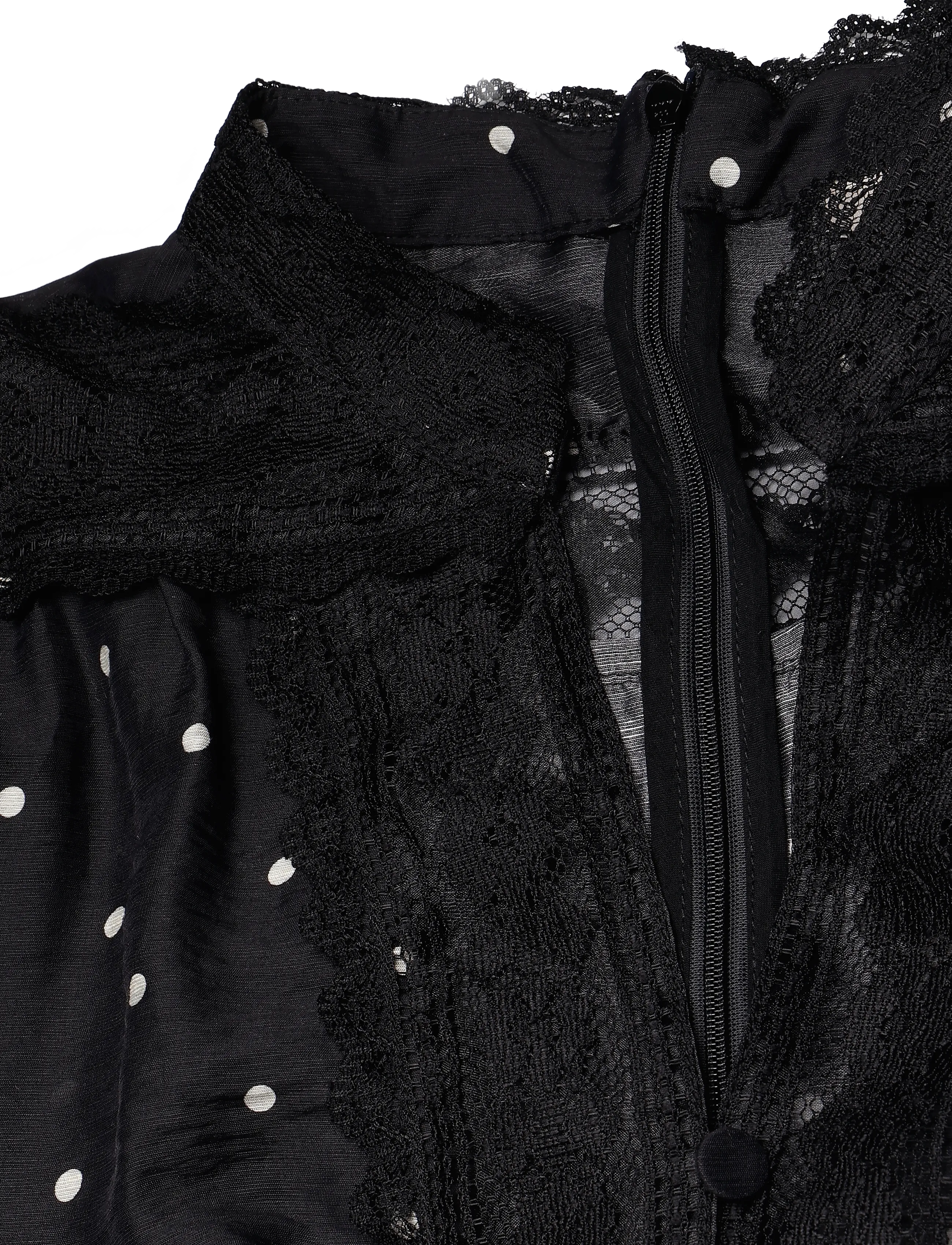 Ravn Ravn - Aliah Dot Blouse - langärmelige blusen - black ivory dots - 2