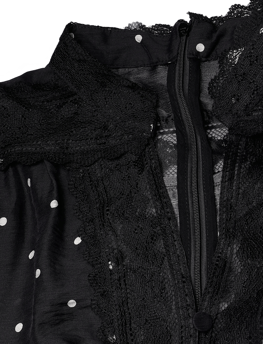 Ravn Ravn - Aliah Dot Blouse - langärmelige blusen - black ivory dots - 2