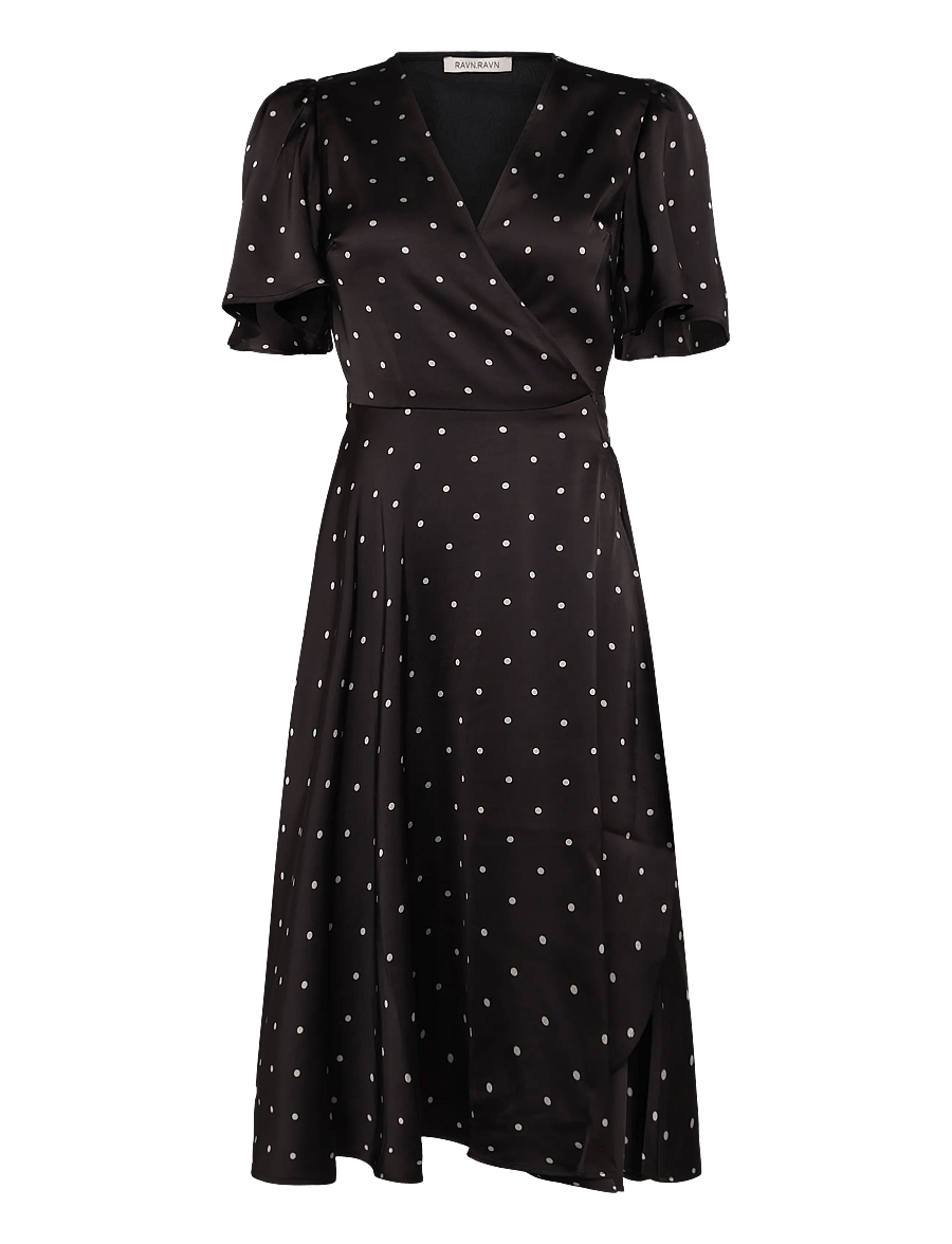 Ravn Ravn - Florence wrap dress - wickelkleider - black ivory dots - 0