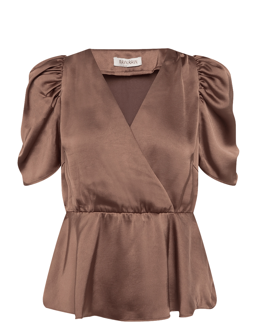 Ravn Ravn - Emma blouse - kortärmade blusar - ombre brown - 0