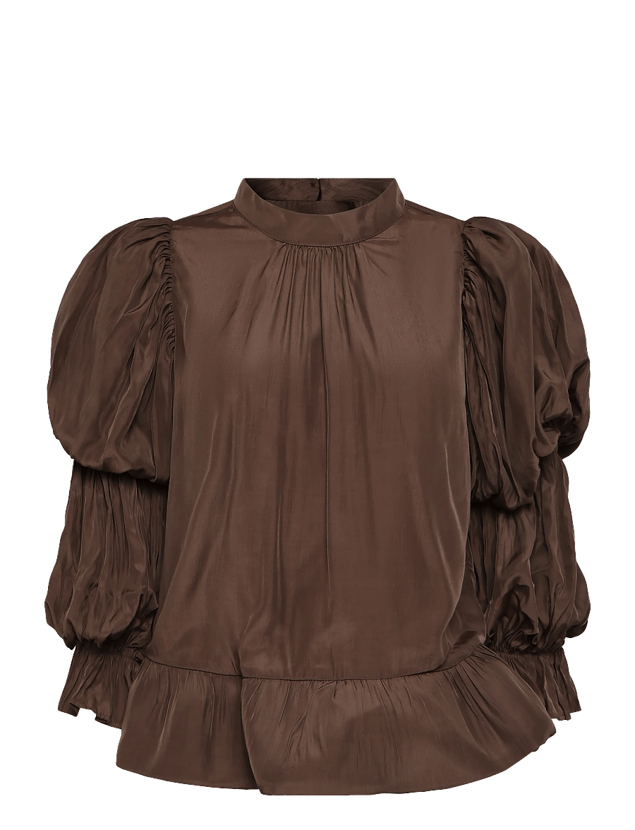 Ravn Ravn - Skye blouse - langärmelige blusen - espresso brown - 0