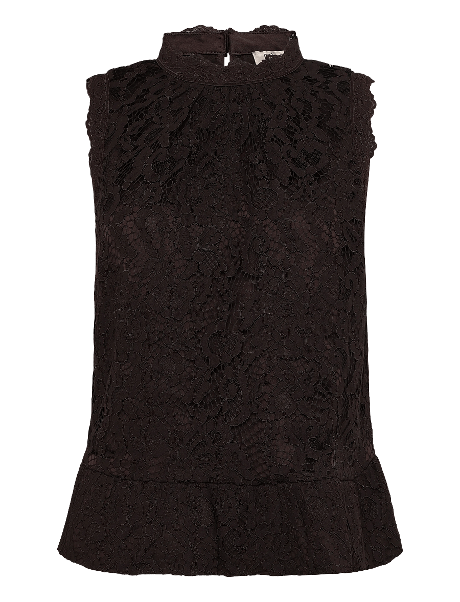 Ravn Ravn - Beatrice lace top - Ärmellose blusen - chocolate torte - 0