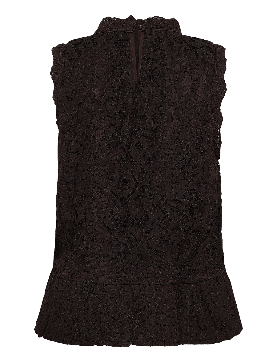 Ravn Ravn - Beatrice lace top - Ärmellose blusen - chocolate torte - 1