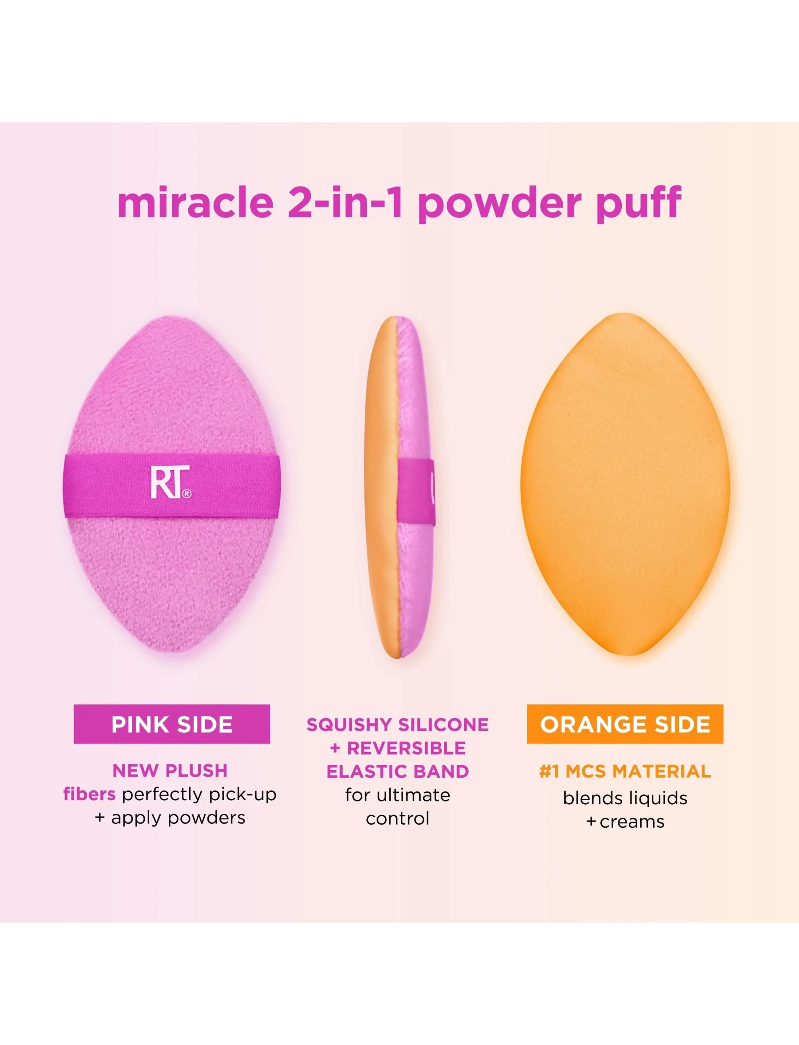 Real Techniques - Real Techniques 2 in 1 Miracle Powder Puff - makeup - no color - 3