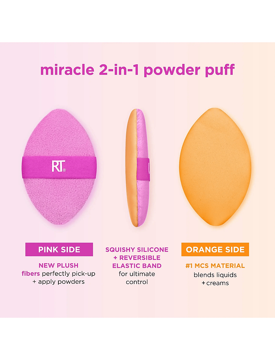Real Techniques - Real Techniques 2 in 1 Miracle Powder Puff - makeup - no color - 3