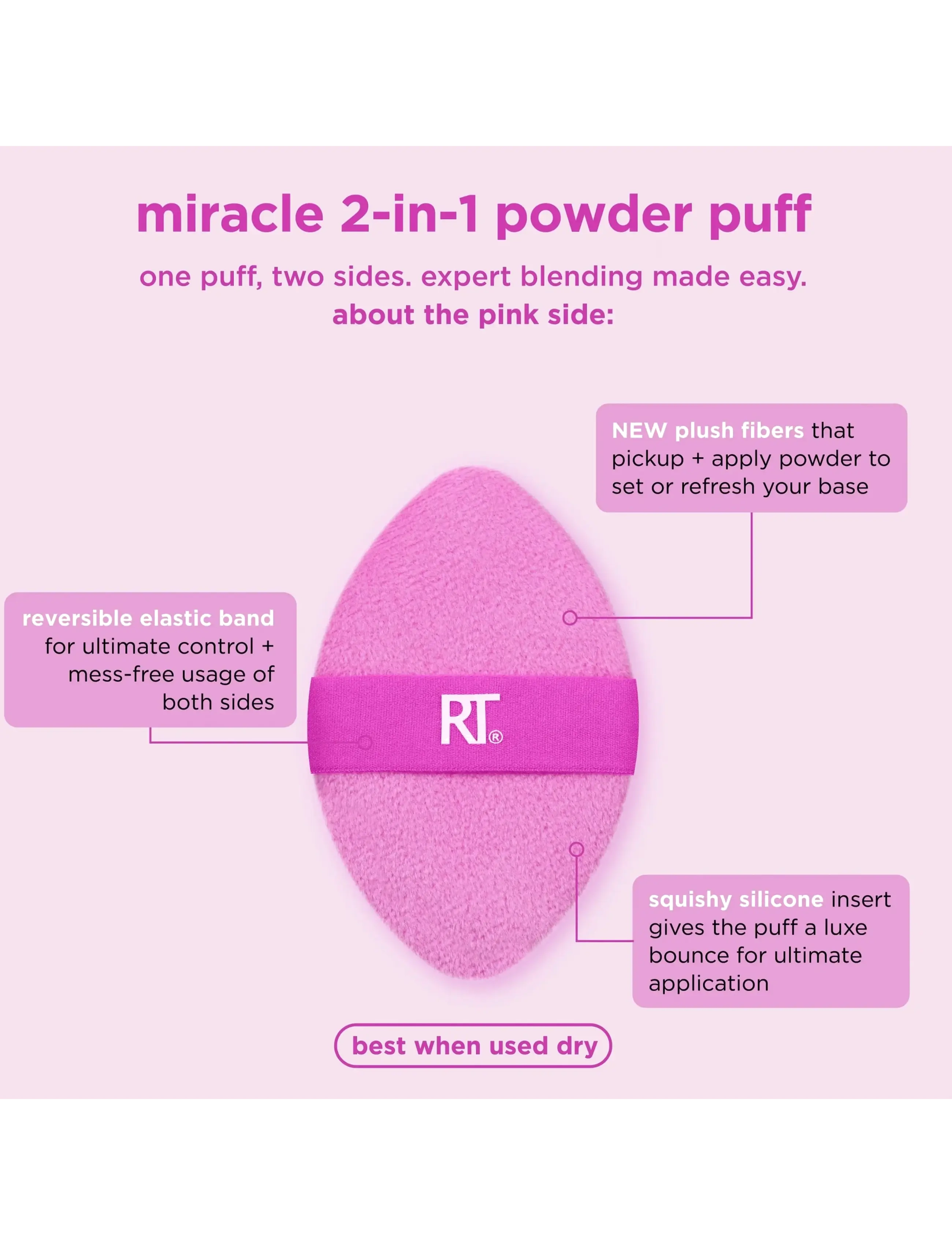 Real Techniques - Real Techniques 2 in 1 Miracle Powder Puff - makeup - no color - 4