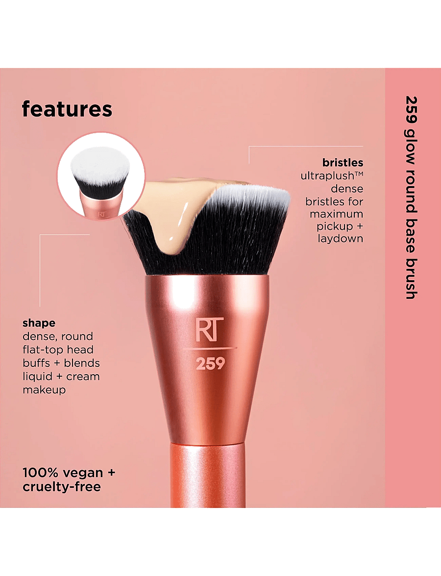 Real Techniques - Glow Round Base Brush - makeup - no color - 4