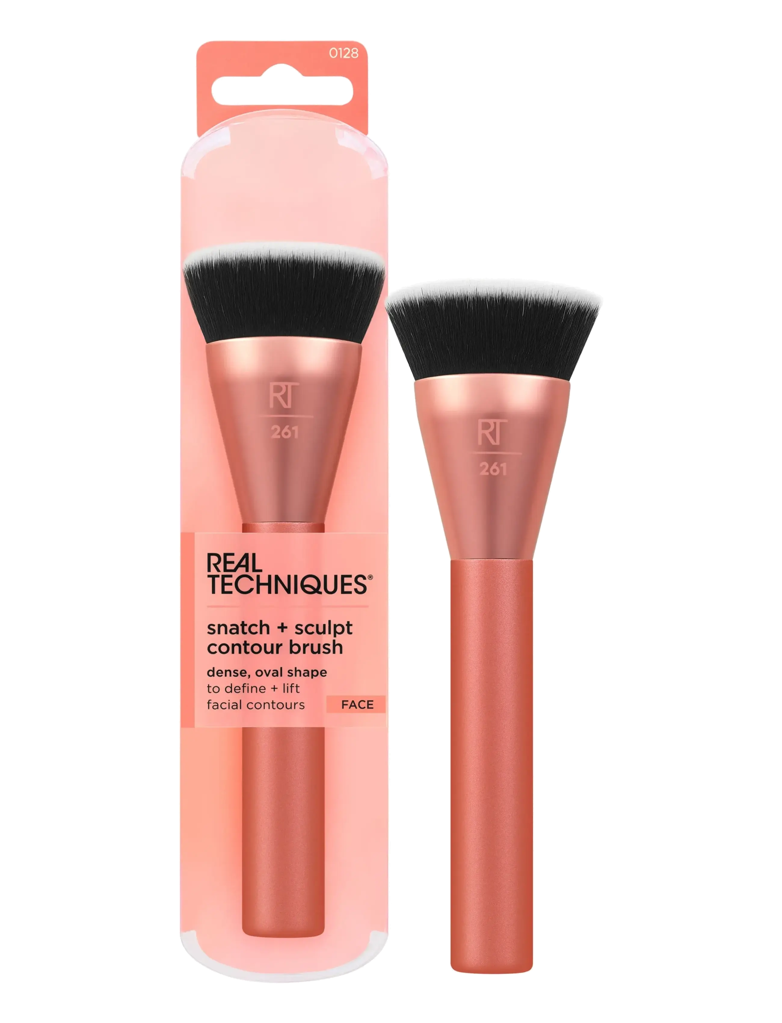 Real Techniques Real Technique Shapeshifter Snatch + Sculpt Contour Brush, Konturpensel, Koral, Str: ONE SIZE