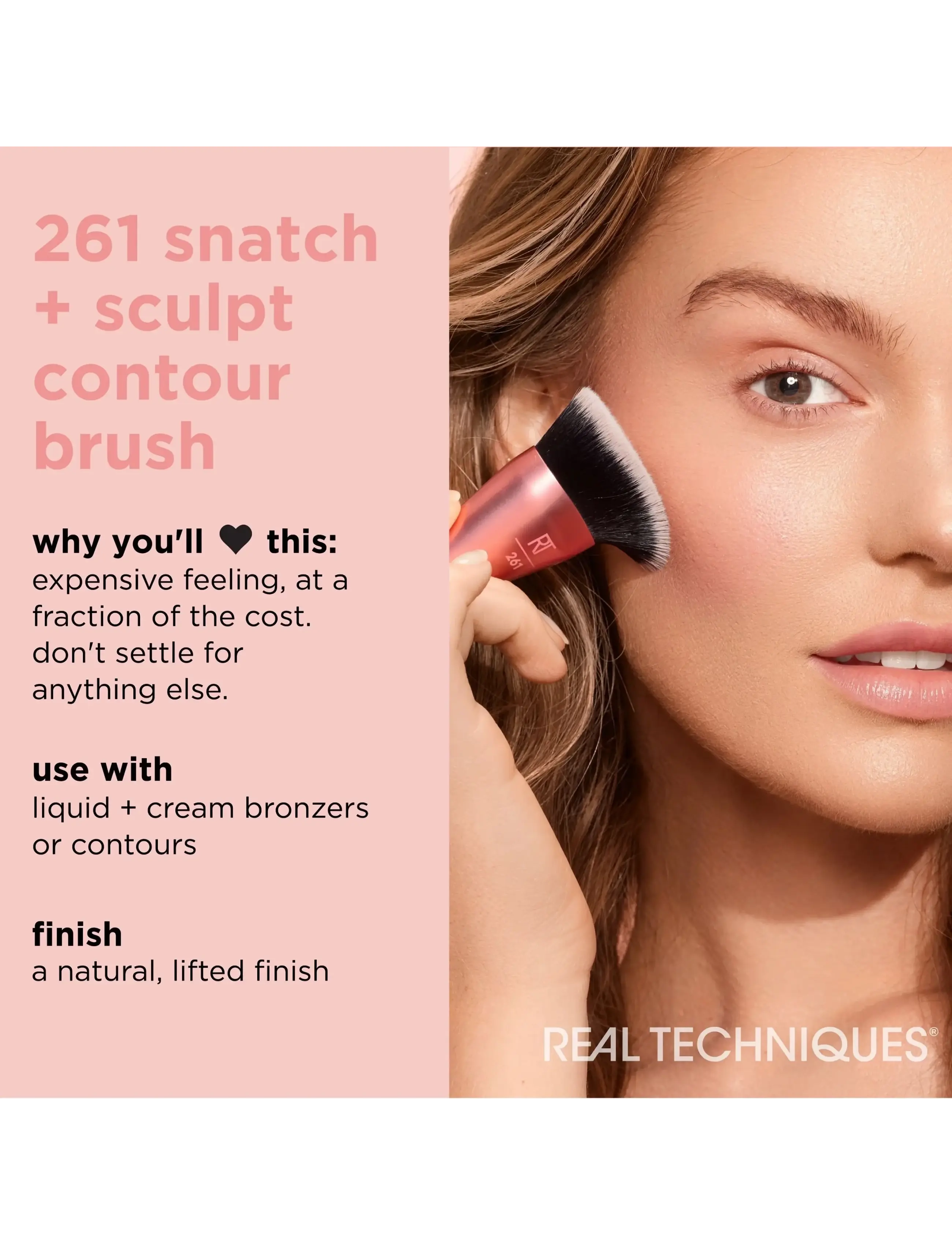 Real Techniques - Real Technique Shapeshifter Snatch + Sculpt Contour brush - smink - no color - 2