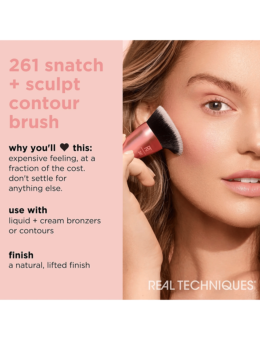 Real Techniques - Real Technique Shapeshifter Snatch + Sculpt Contour brush - makeup - no color - 2