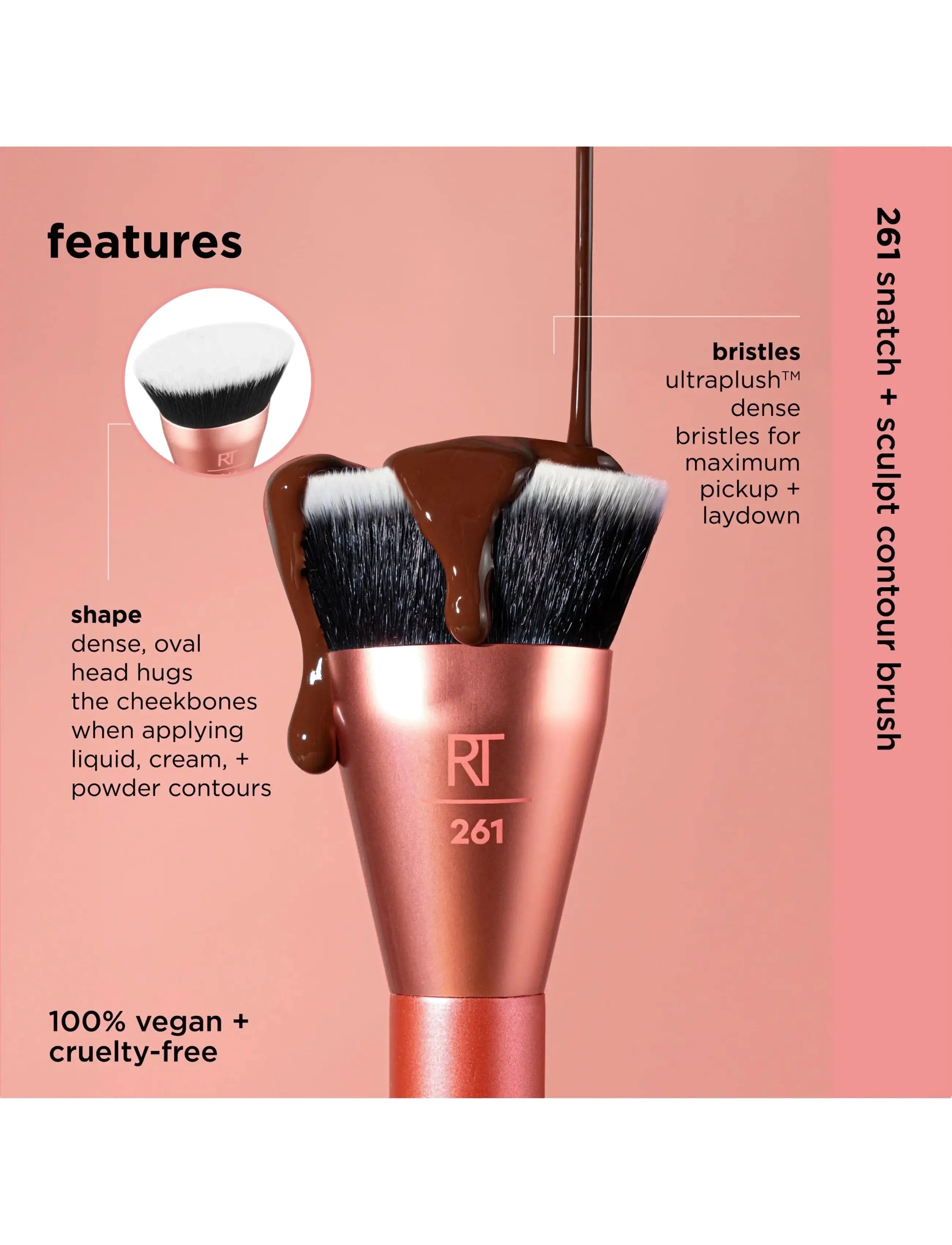 Real Techniques - Real Technique Shapeshifter Snatch + Sculpt Contour brush - smink - no color - 4