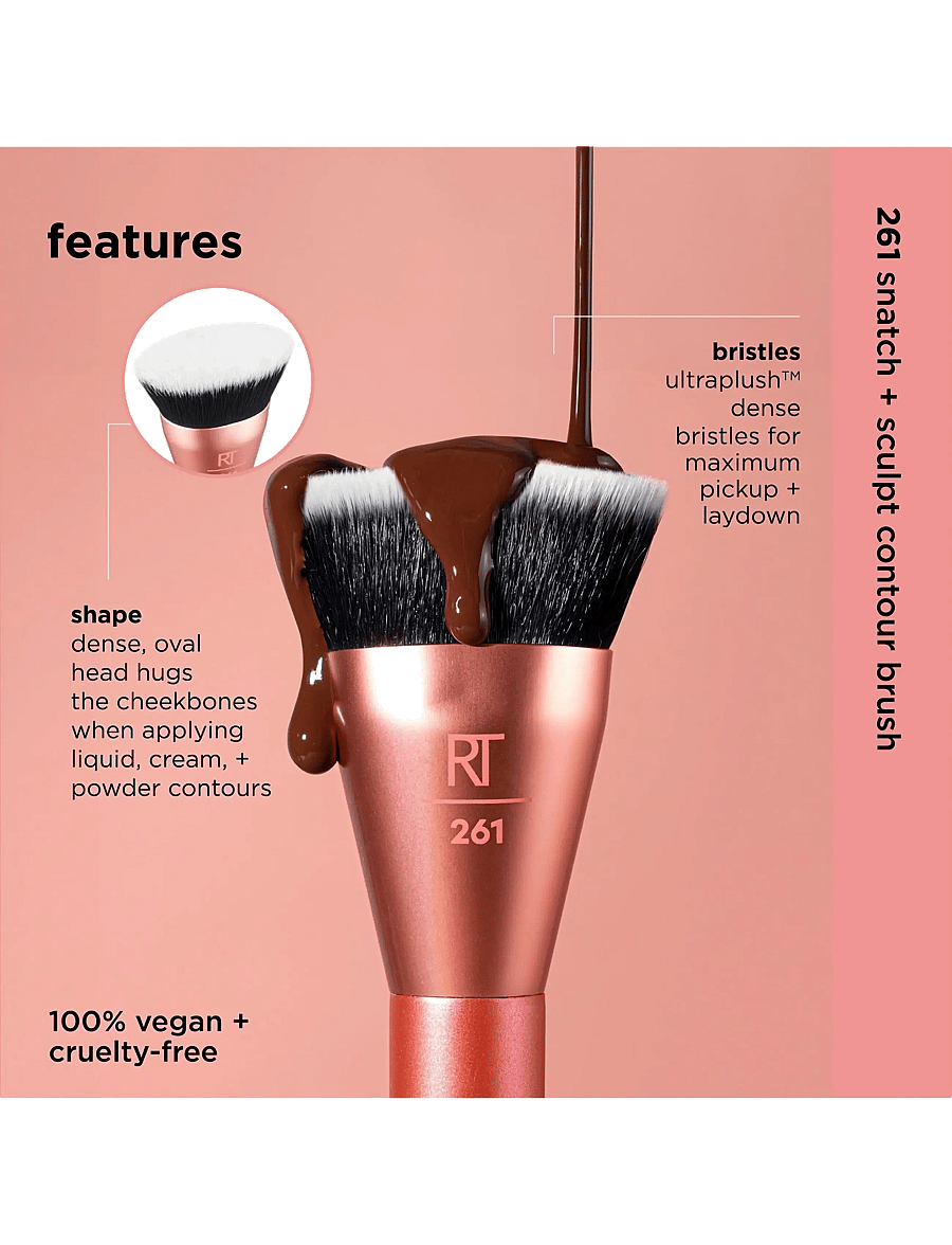 Real Techniques - Real Technique Shapeshifter Snatch + Sculpt Contour brush - makeup - no color - 4