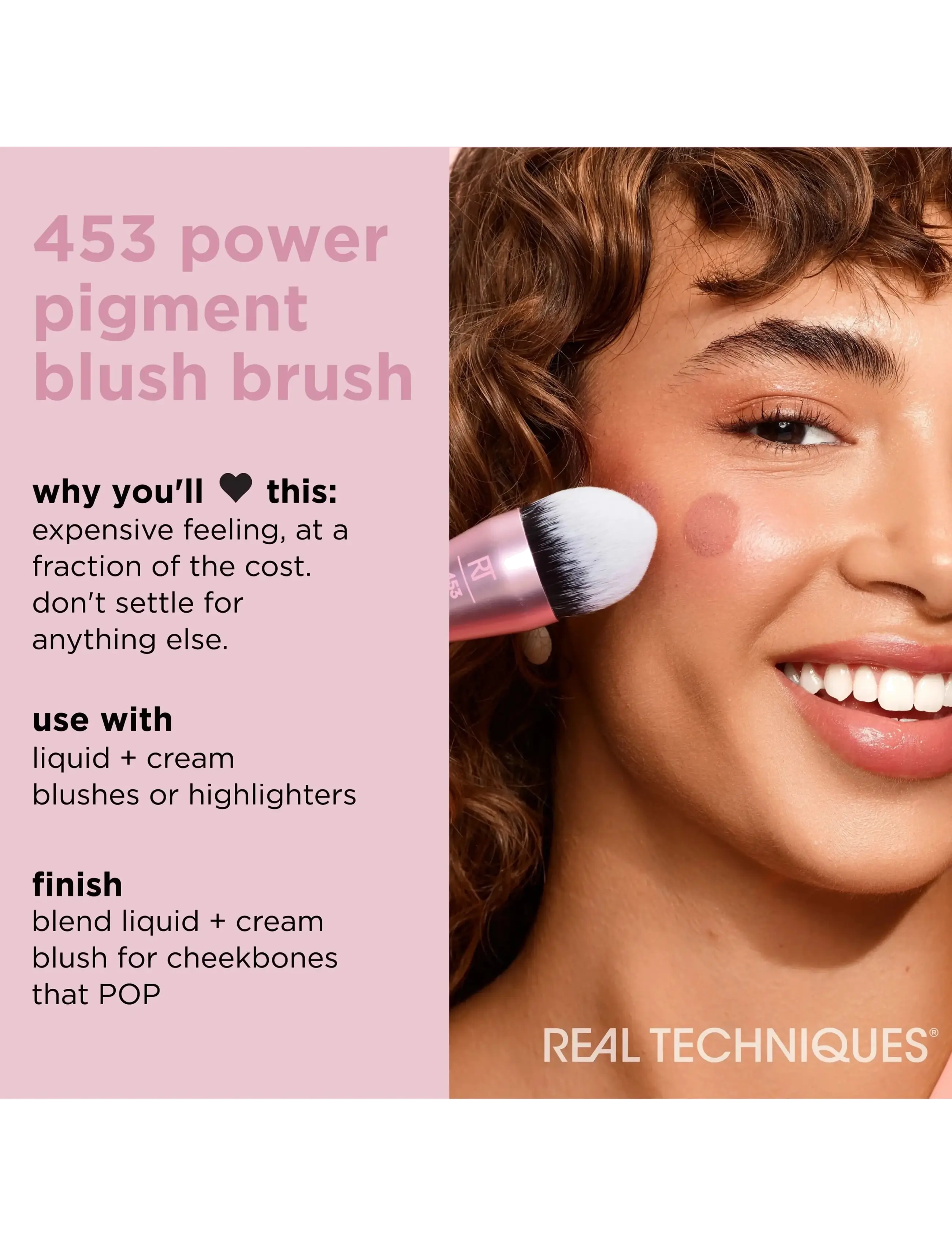Real Techniques - Real Techniques Power Pigment Blush Brush - smink - no color - 2
