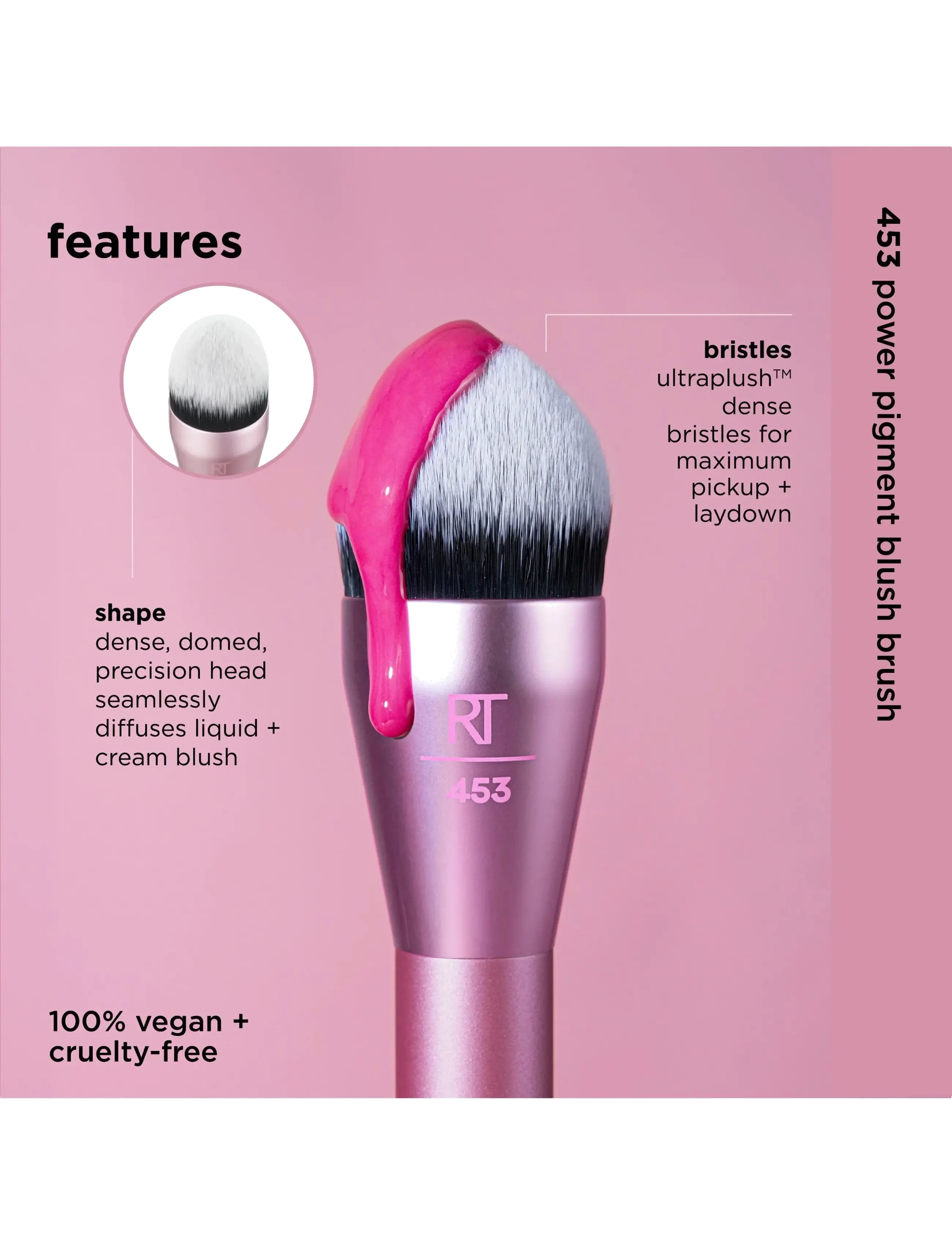 Real Techniques - Real Techniques Power Pigment Blush Brush - smink - no color - 4