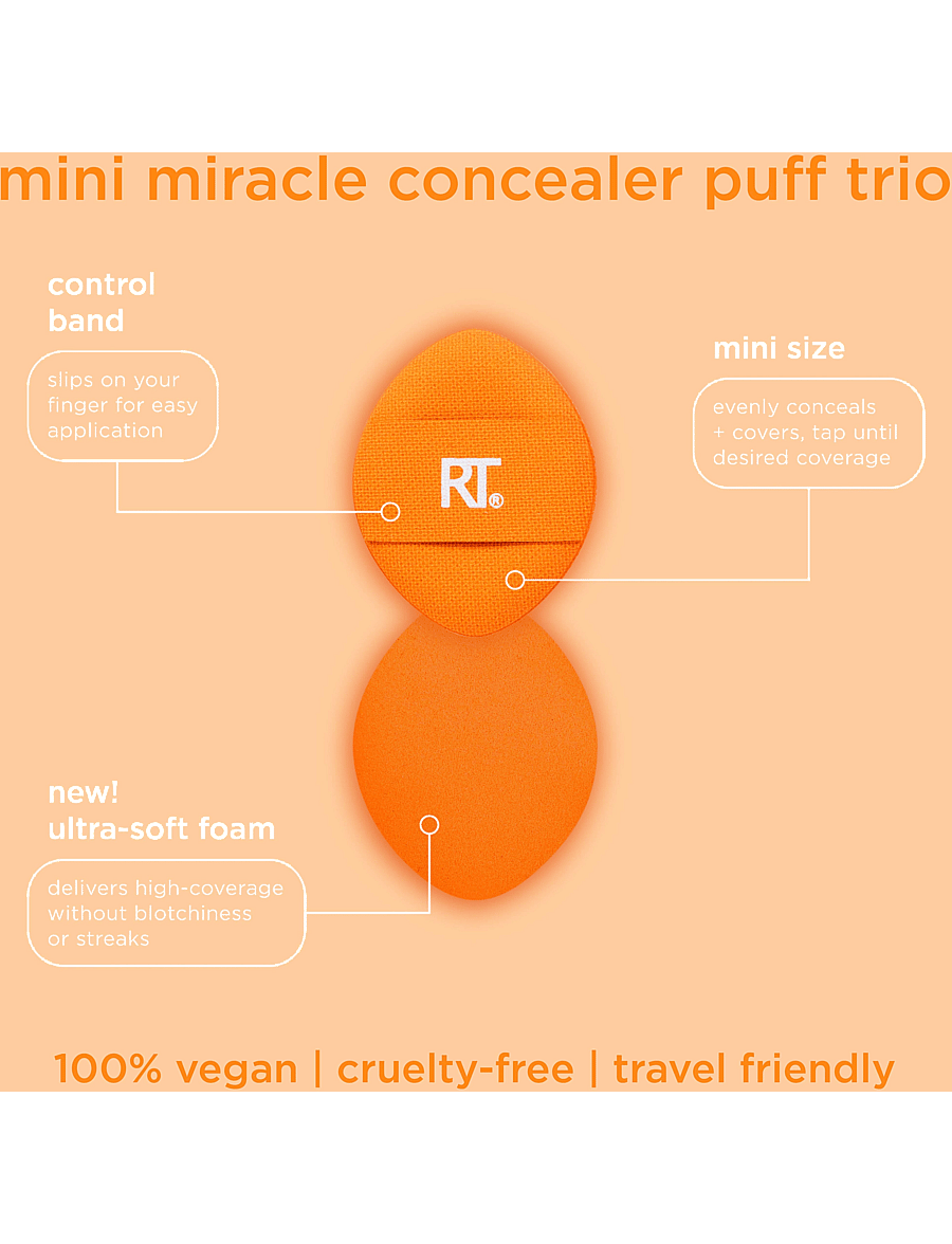 Real Techniques - Real Techniques Mini Miracle Concealer Puff Trio - makeup - no color - 3
