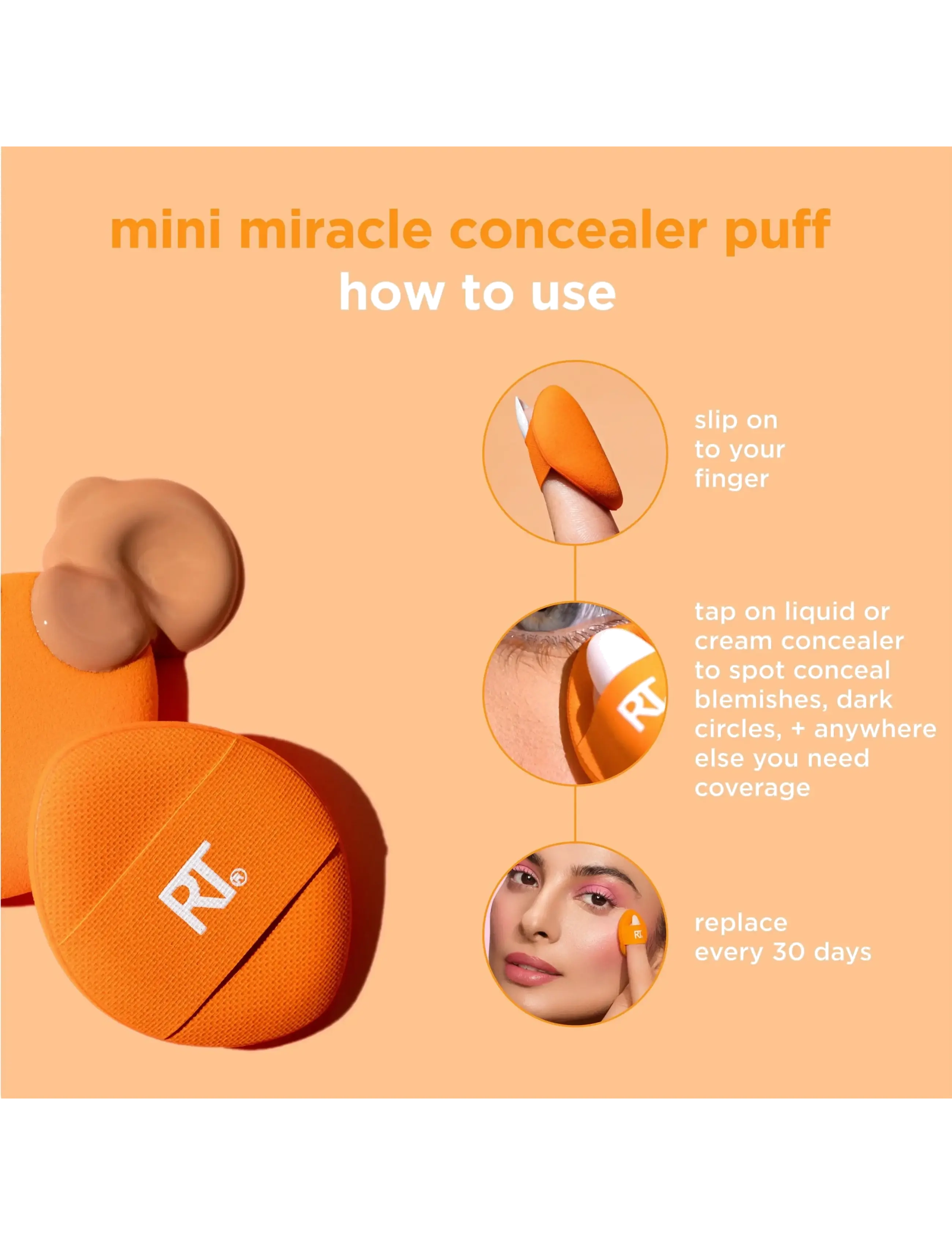 Real Techniques Mini Miracle Concealer Puff Trio dam – bild 6