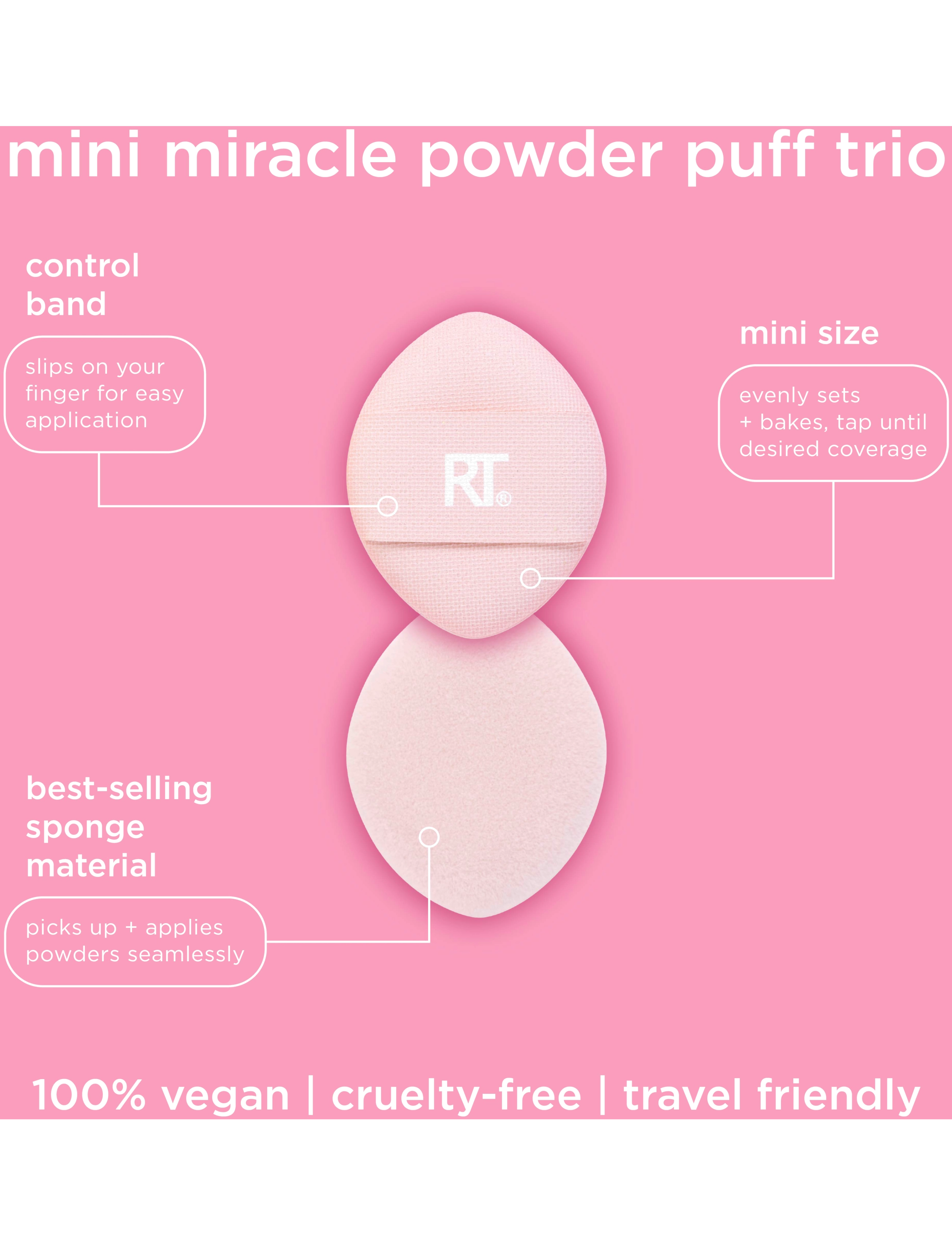 Real Techniques - Mini Miracle Powder Puff Trio - makeup - no color - 3