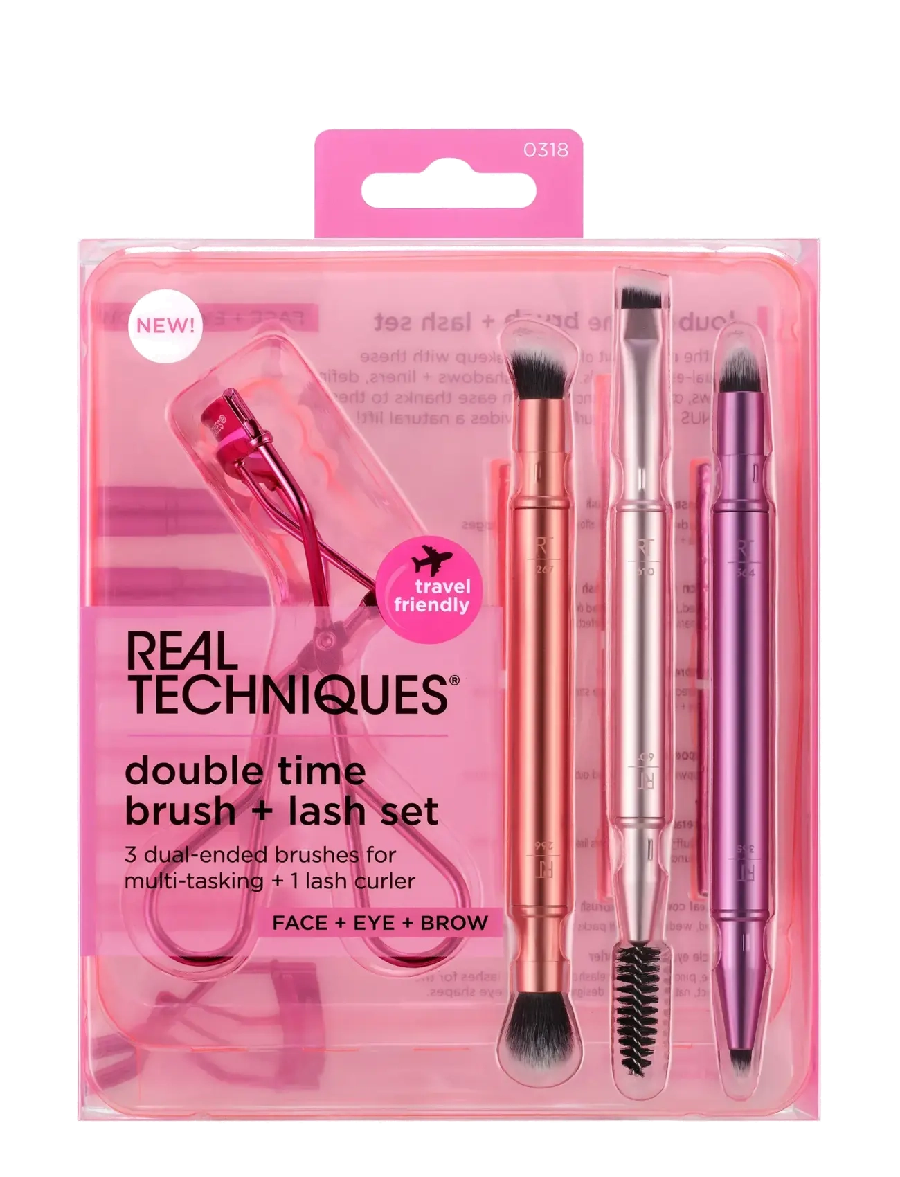 Real Techniques Real Technique Double Time Retractable Brush Set, Makeup Sæt, Multi/mønstret, Str: ONE SIZE