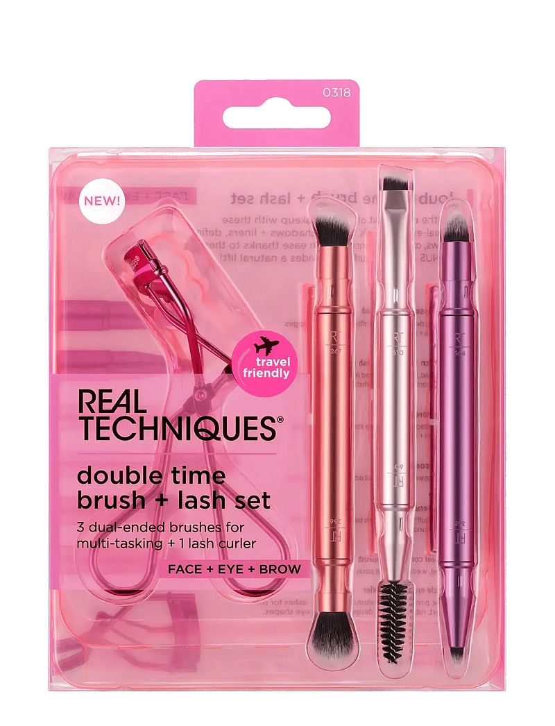 Real Techniques - Real Technique Double Time Retractable Brush Set - giftset - no color - 0
