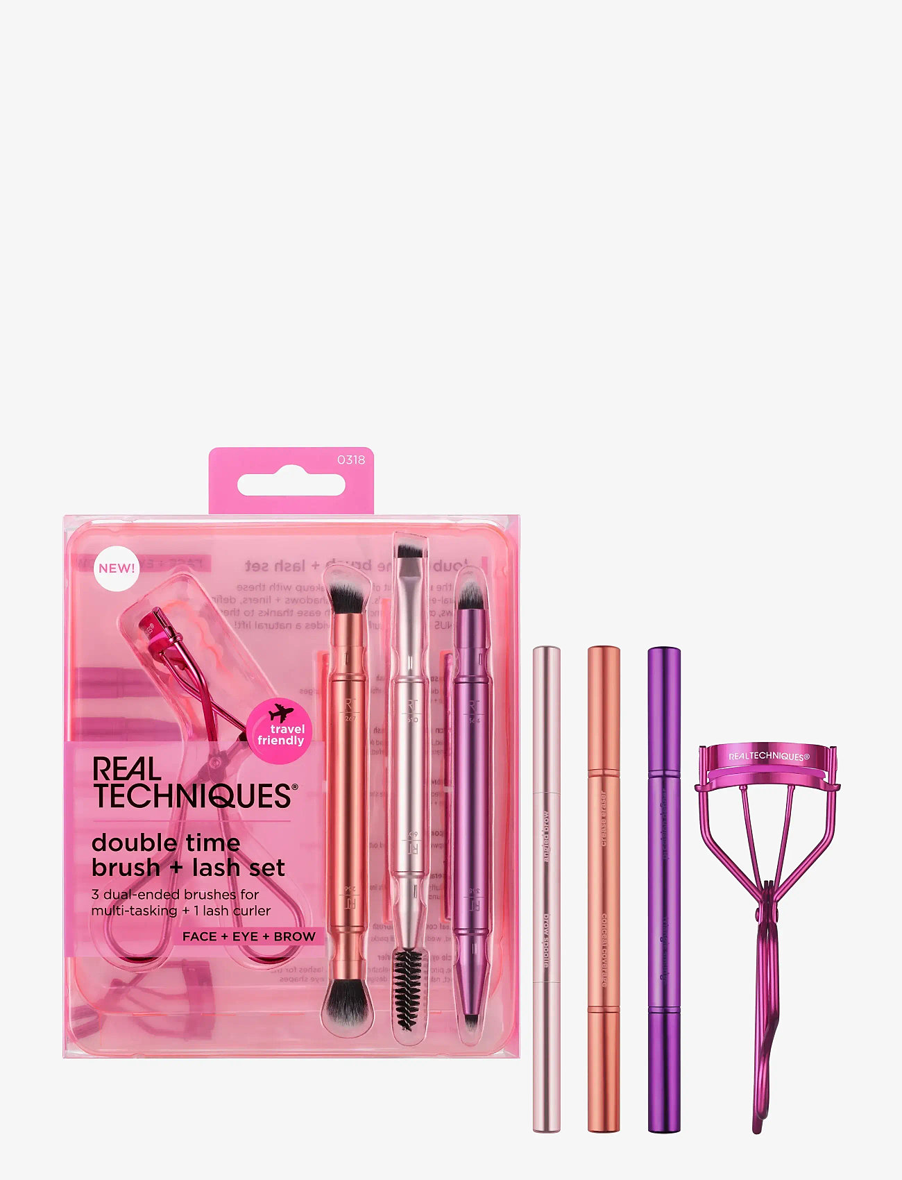 Real Techniques - Real Technique Double Time Retractable Brush Set - laveste priser - no color - 1