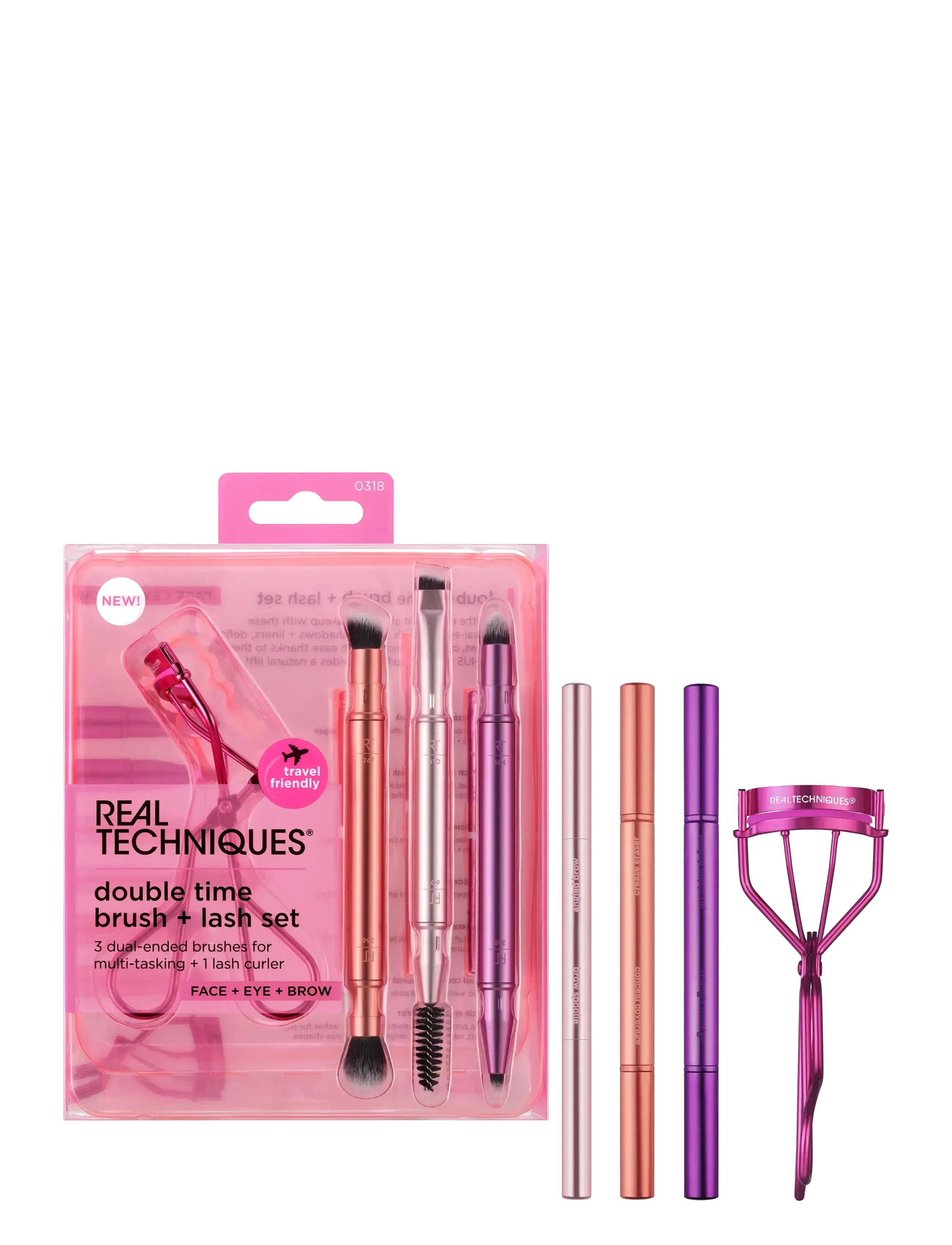 Real Techniques - Real Technique Double Time Retractable Brush Set - giftset - no color - 1