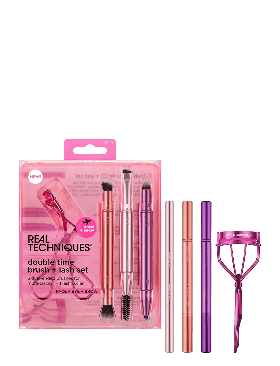 Real Techniques - Real Technique Double Time Retractable Brush Set - giftset - no color - 1