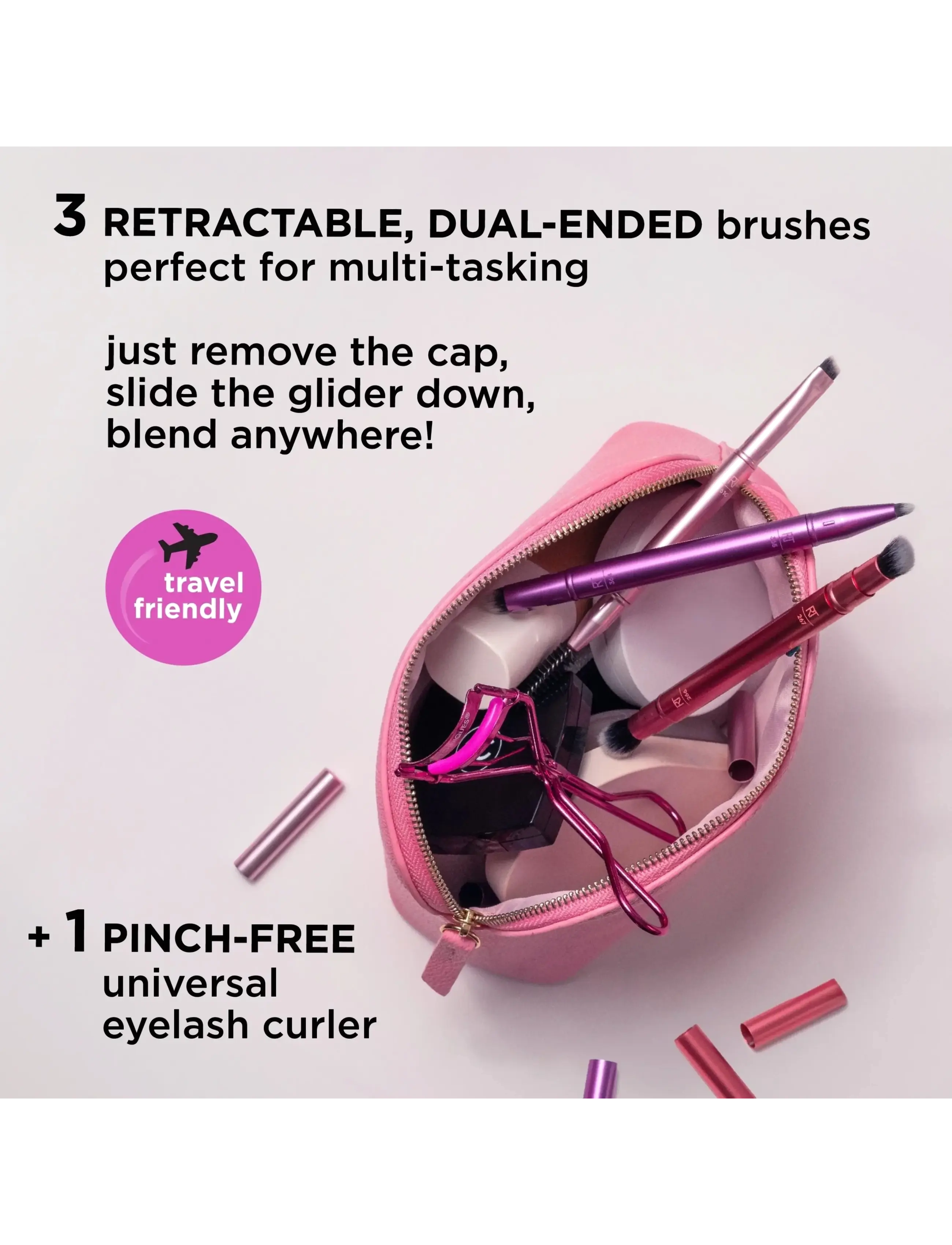 Real Techniques - Real Technique Double Time Retractable Brush Set - giftset - no color - 2