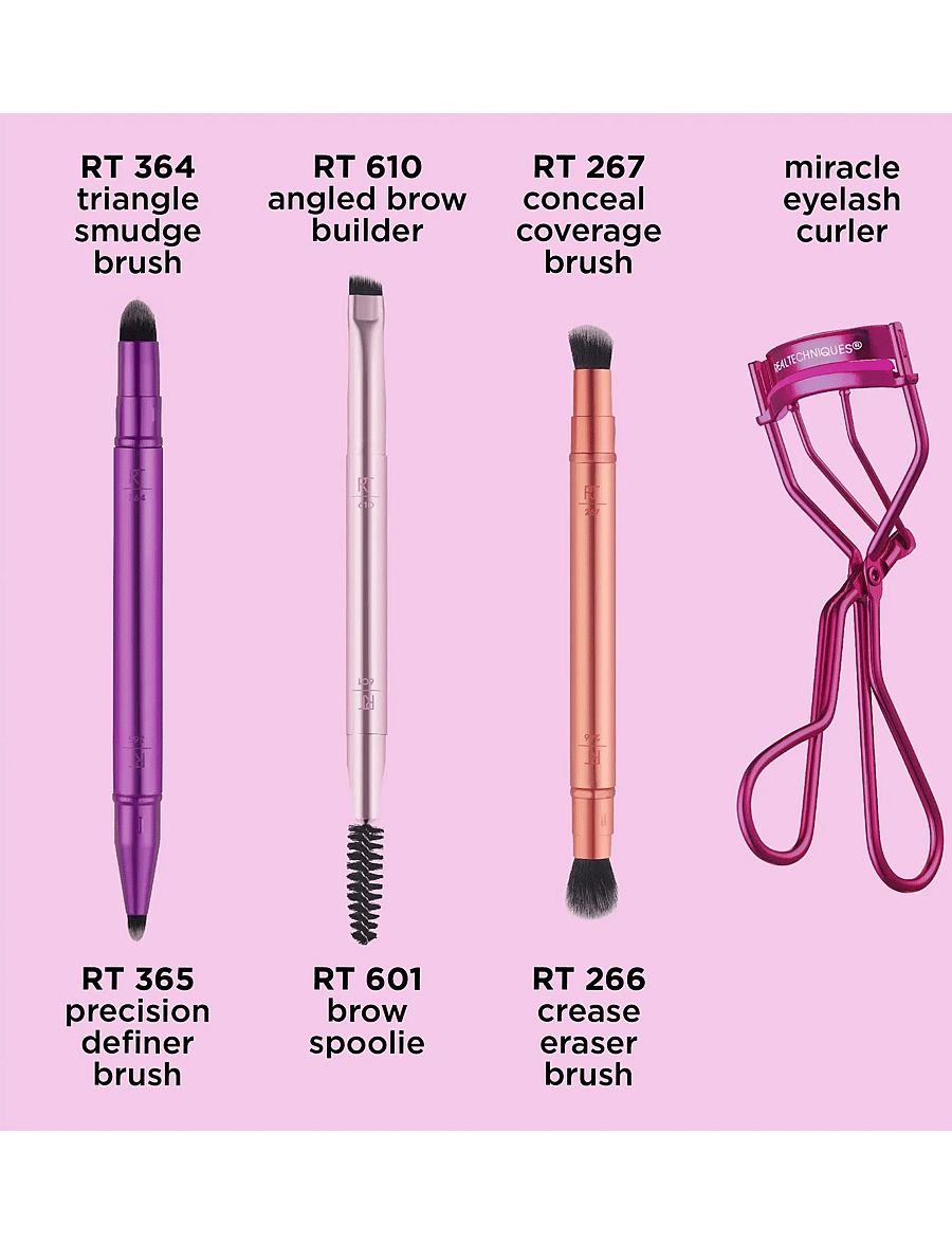 Real Techniques - Real Technique Double Time Retractable Brush Set - giftset - no color - 3