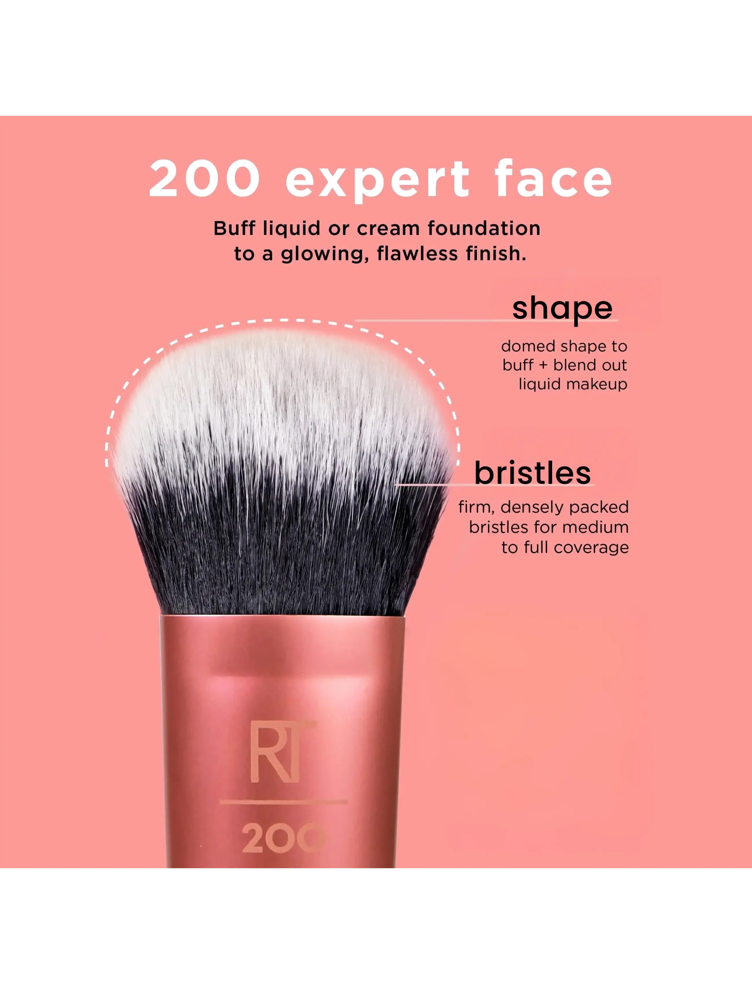 Real Techniques - Real Techniques Expert Face Brush Multilingual - makeup - orange - 2