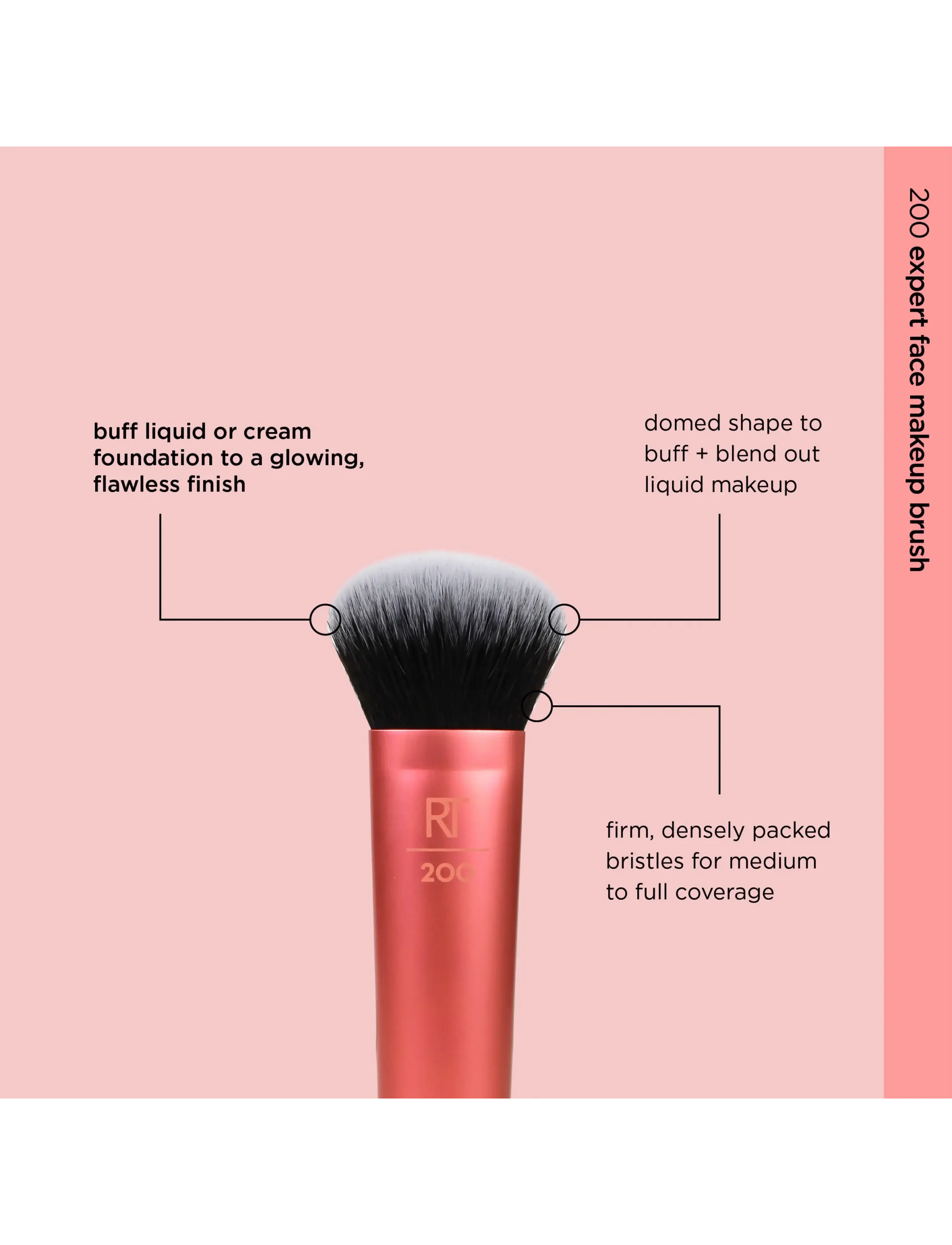 Real Techniques - Real Techniques Expert Face Brush Multilingual - makeup - orange - 3