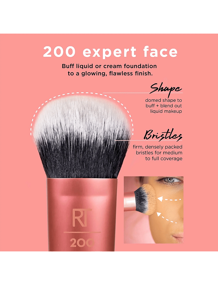 Real Techniques - Real Techniques Mini Expert Face Brush - smink - orange - 2