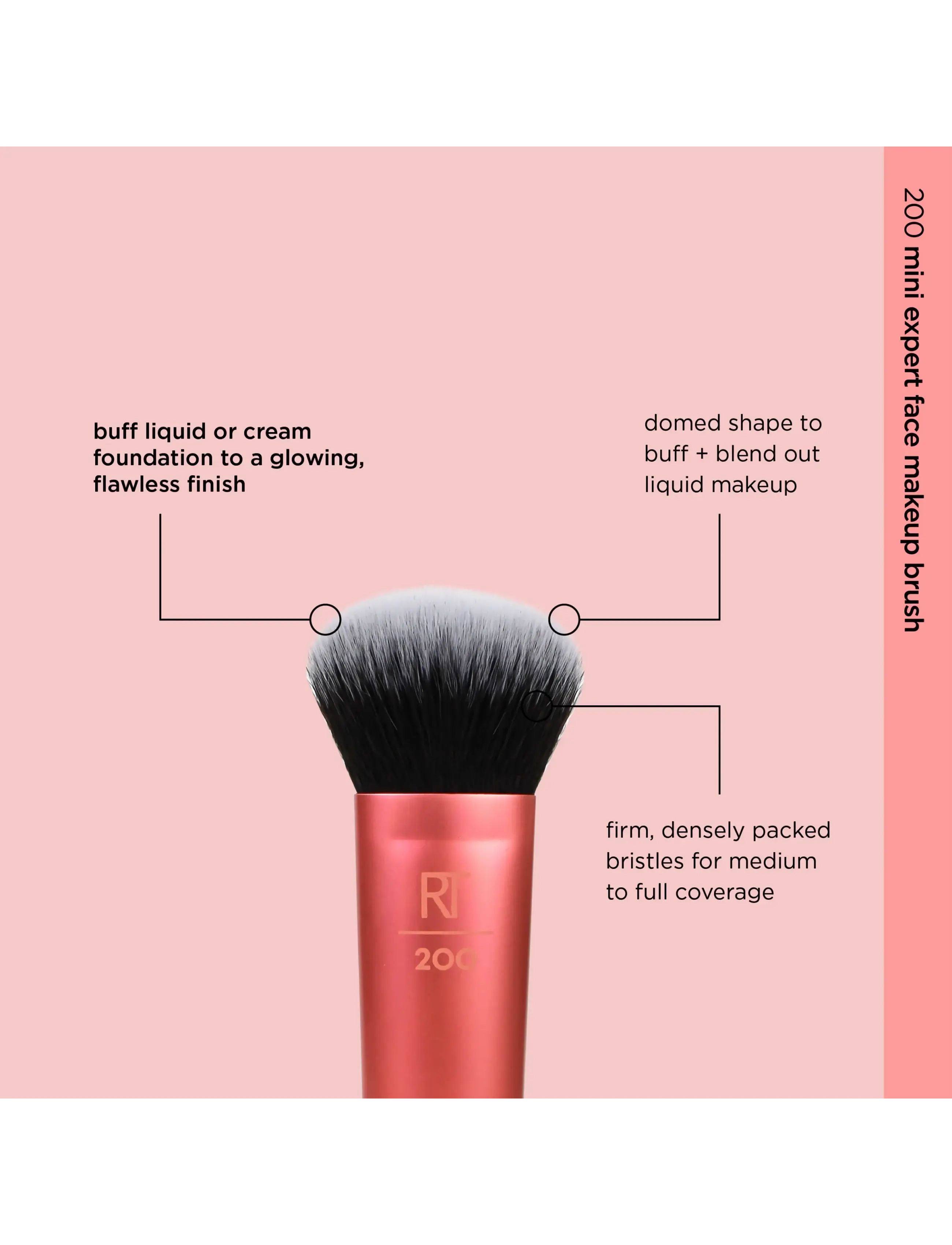 Real Techniques - Real Techniques Mini Expert Face Brush - makeup - orange - 3