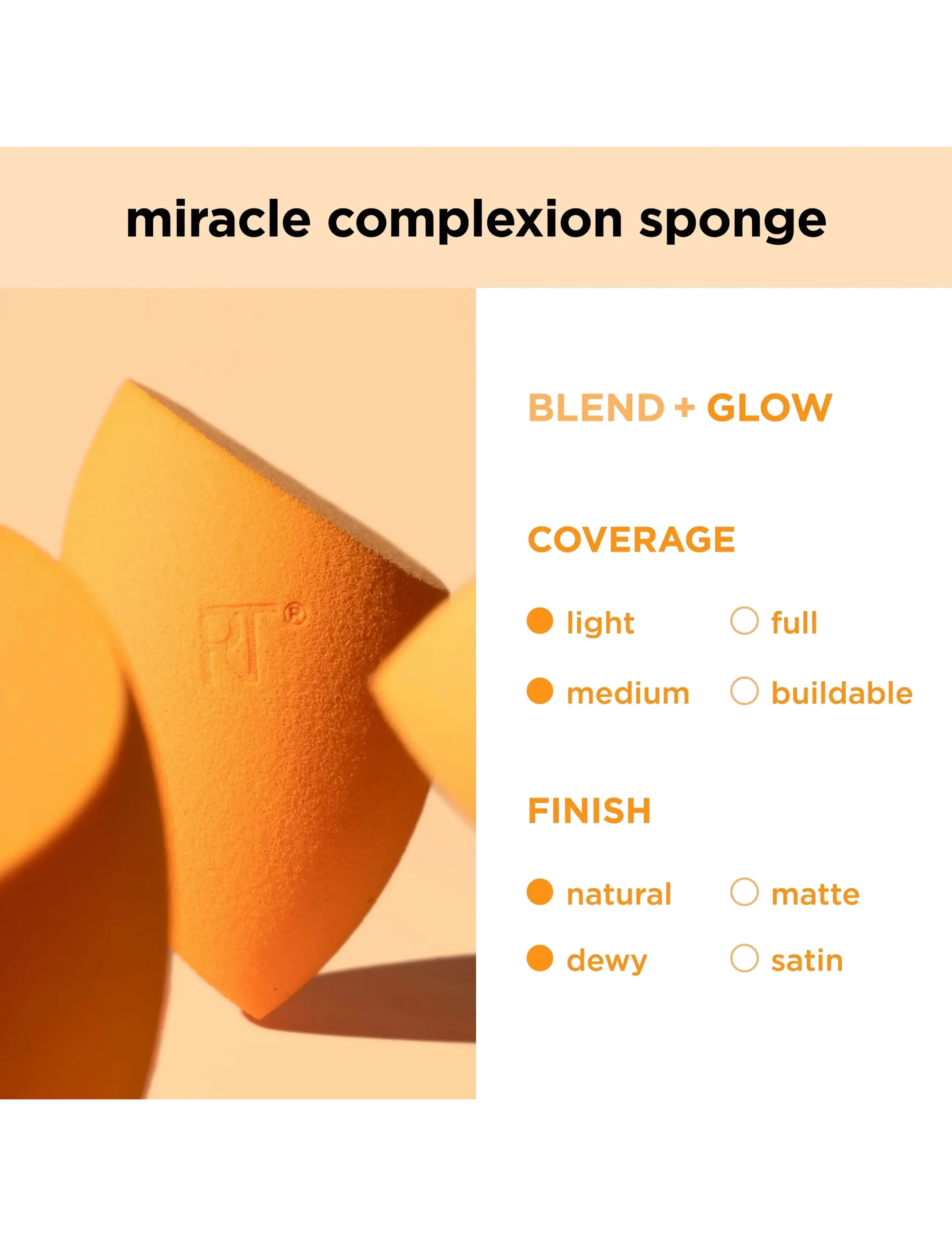 Real Techniques - Real Techniques Miracle Complexion Sponge & Travel Case - makeup - orange - 4