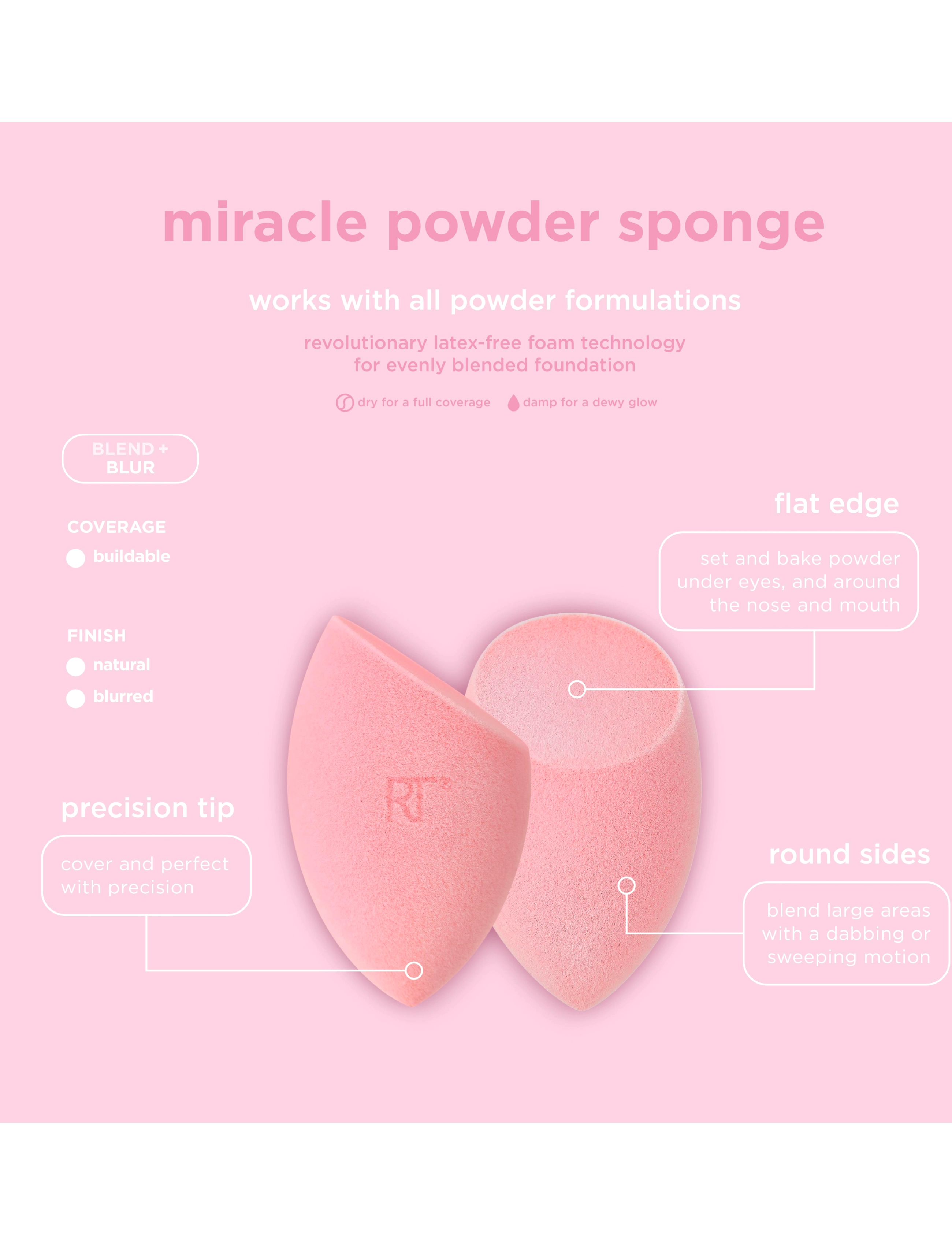 Real Techniques - miracle powder sponge - makeup - pink - 2