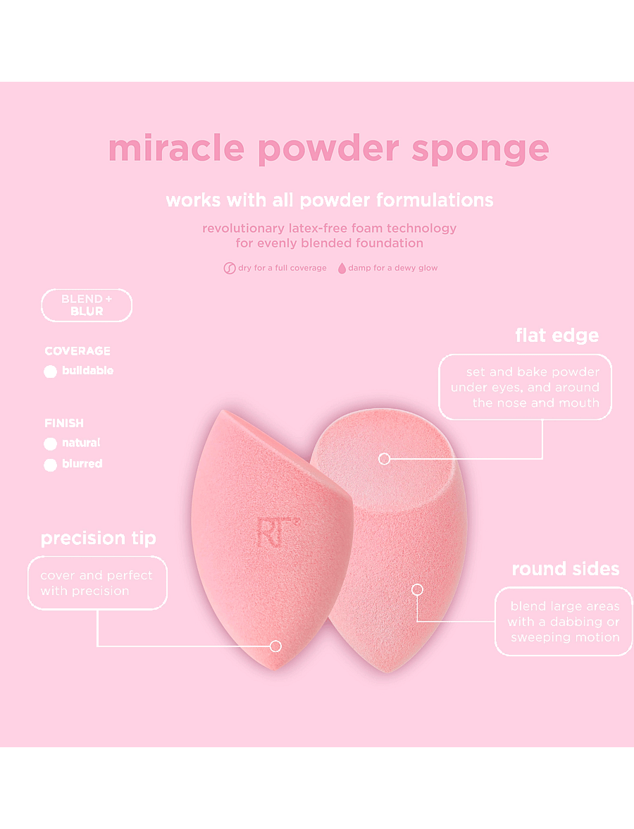 Real Techniques - miracle powder sponge - makeup - pink - 2
