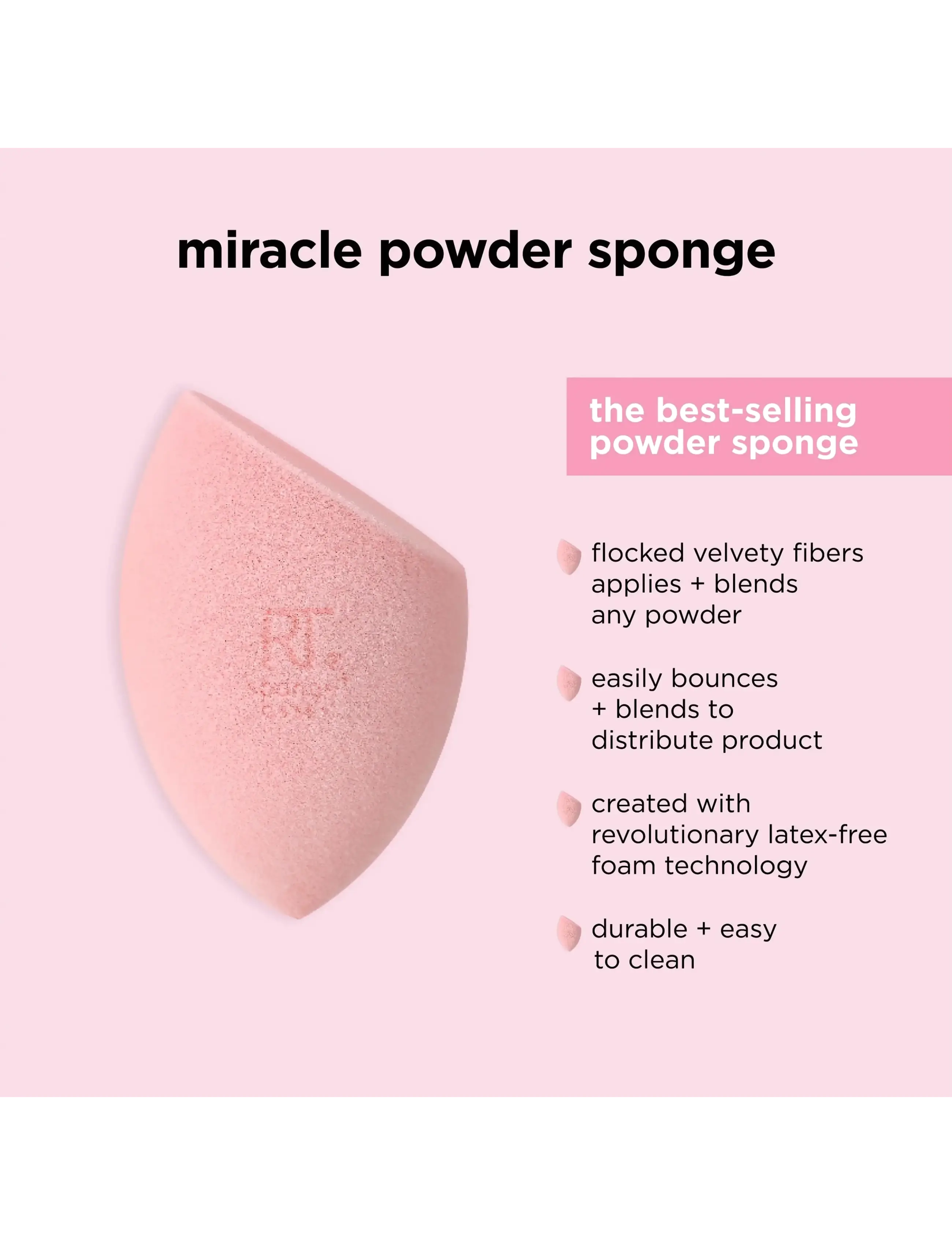 Real Techniques - miracle powder sponge - makeup - pink - 4