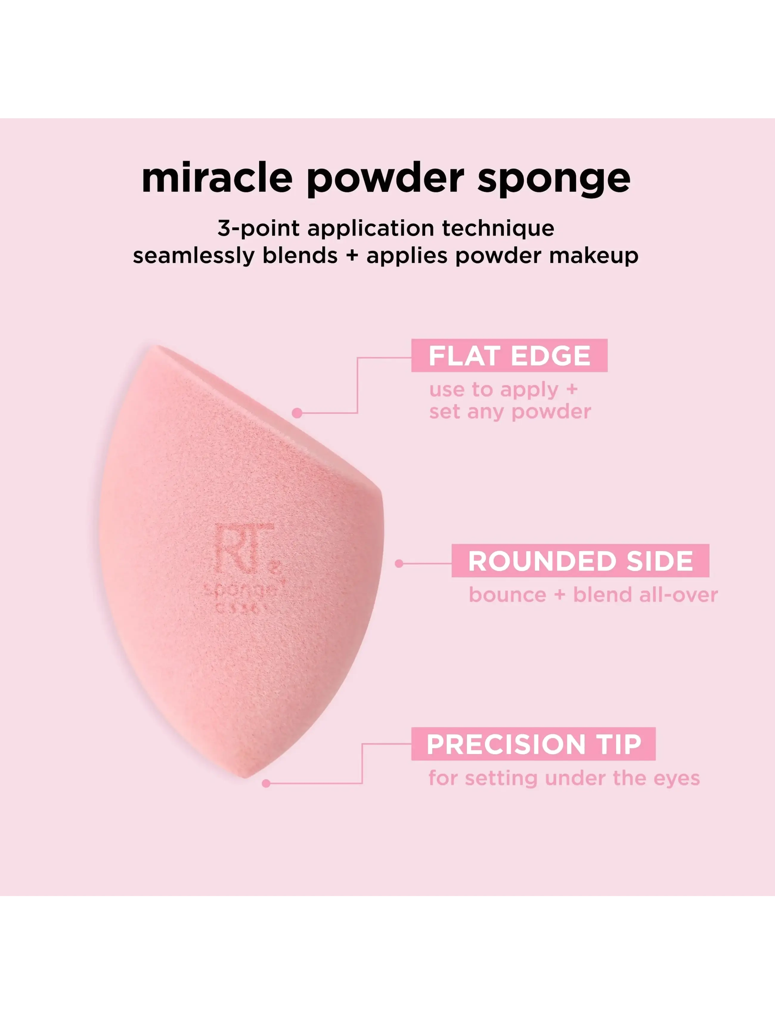 Real Techniques - miracle powder sponge - makeup - pink - 5