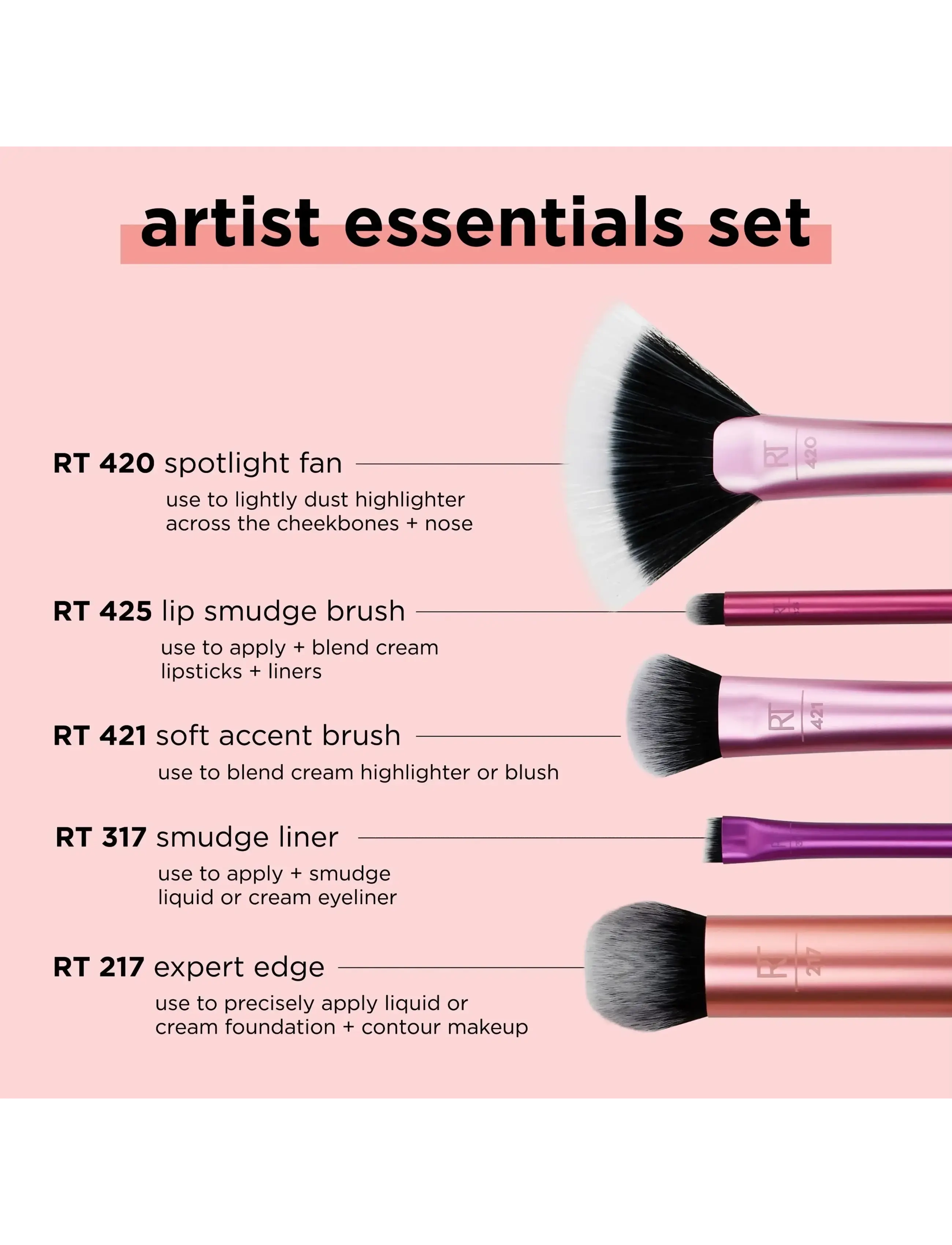 Real Techniques - artist essentials - smink - pink - 2
