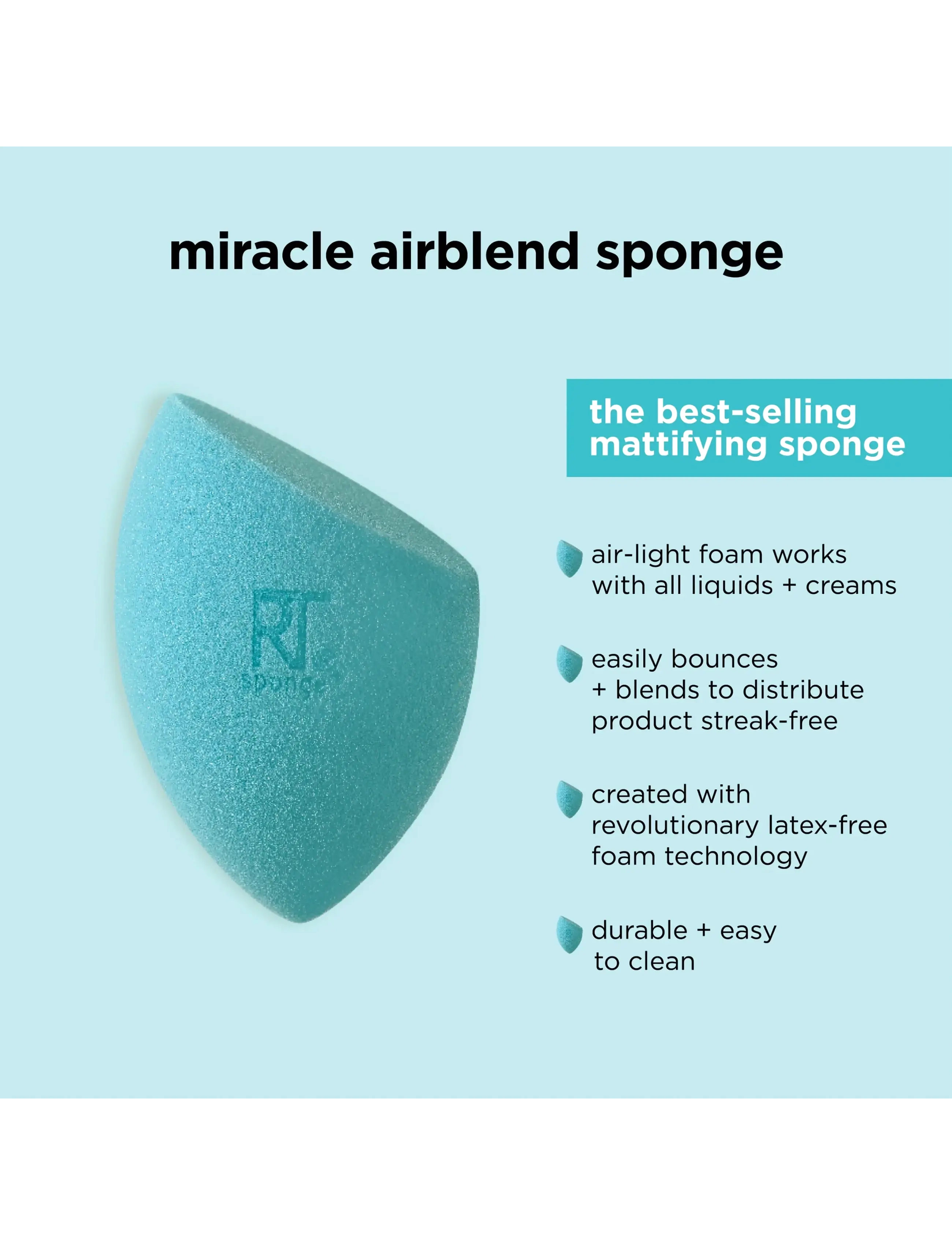 Real Techniques - Real Techniques Miracle AirBlend Sponge+ - makeup - no colour - 4