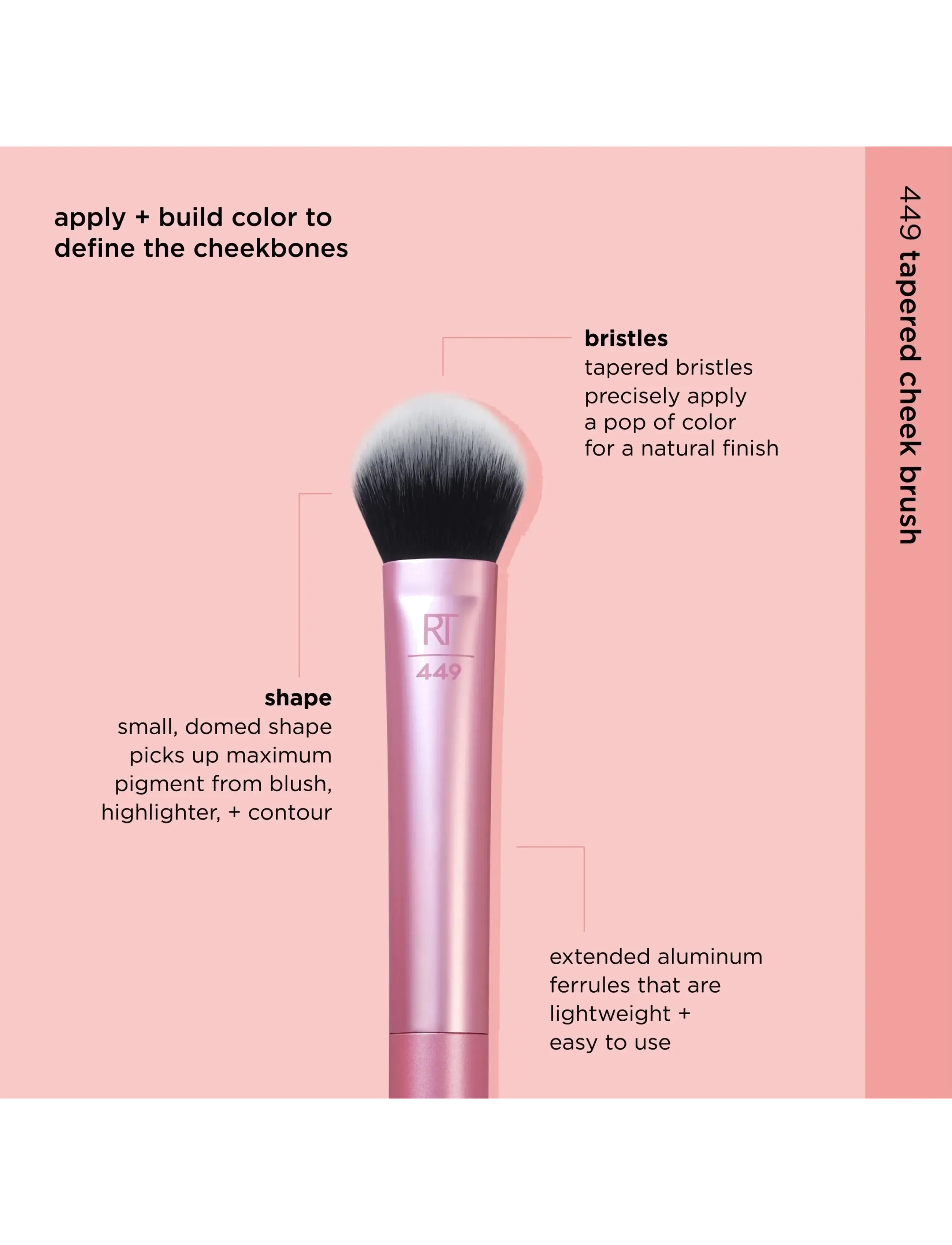 Real Techniques - Real Techniques Tapered Cheek Brush - makeup - no colour - 2