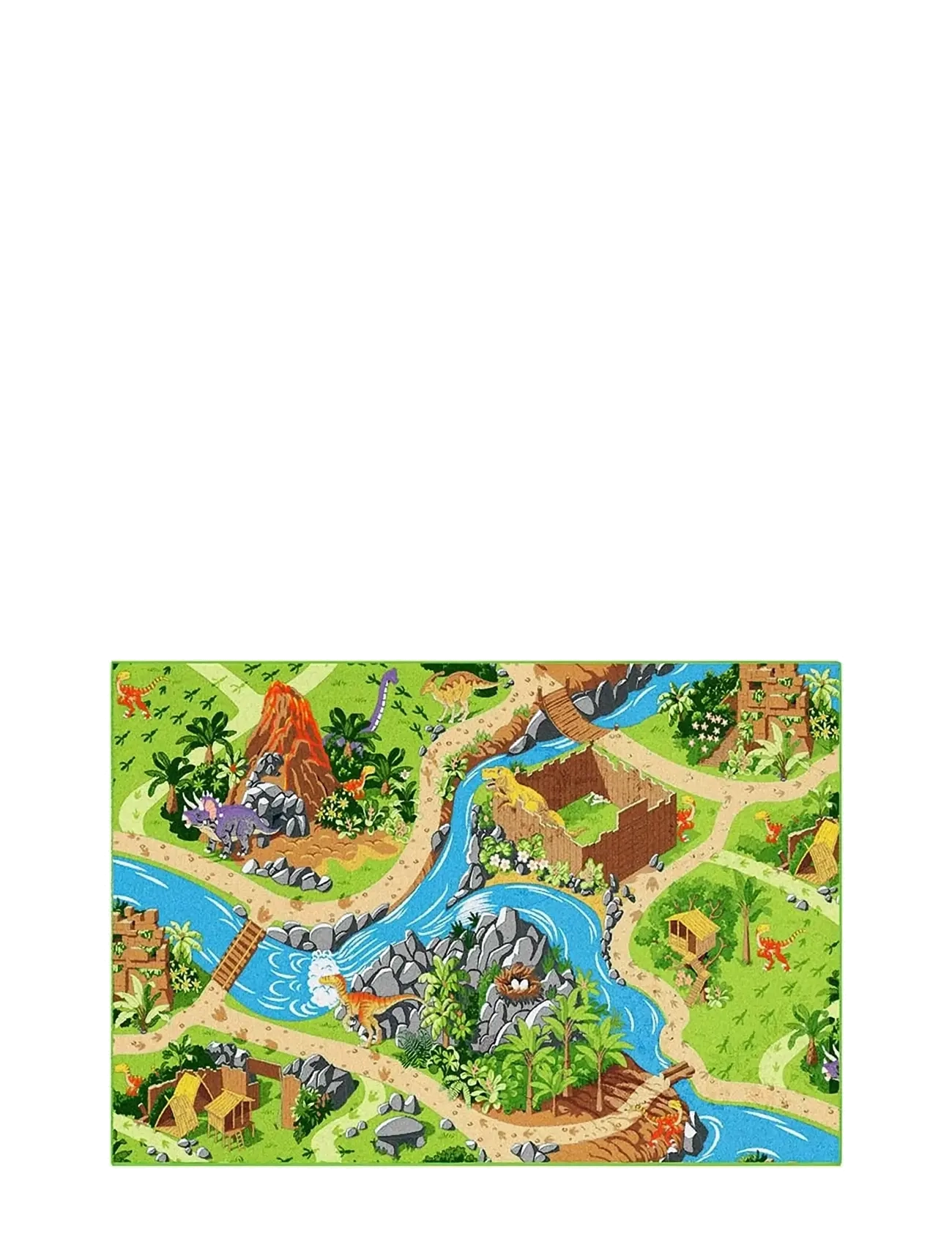 Rebel Roads Dino World Playmat 95 X 133 Cm, Firkantet tæppe, Multi/mønstret, Str: ONE SIZE