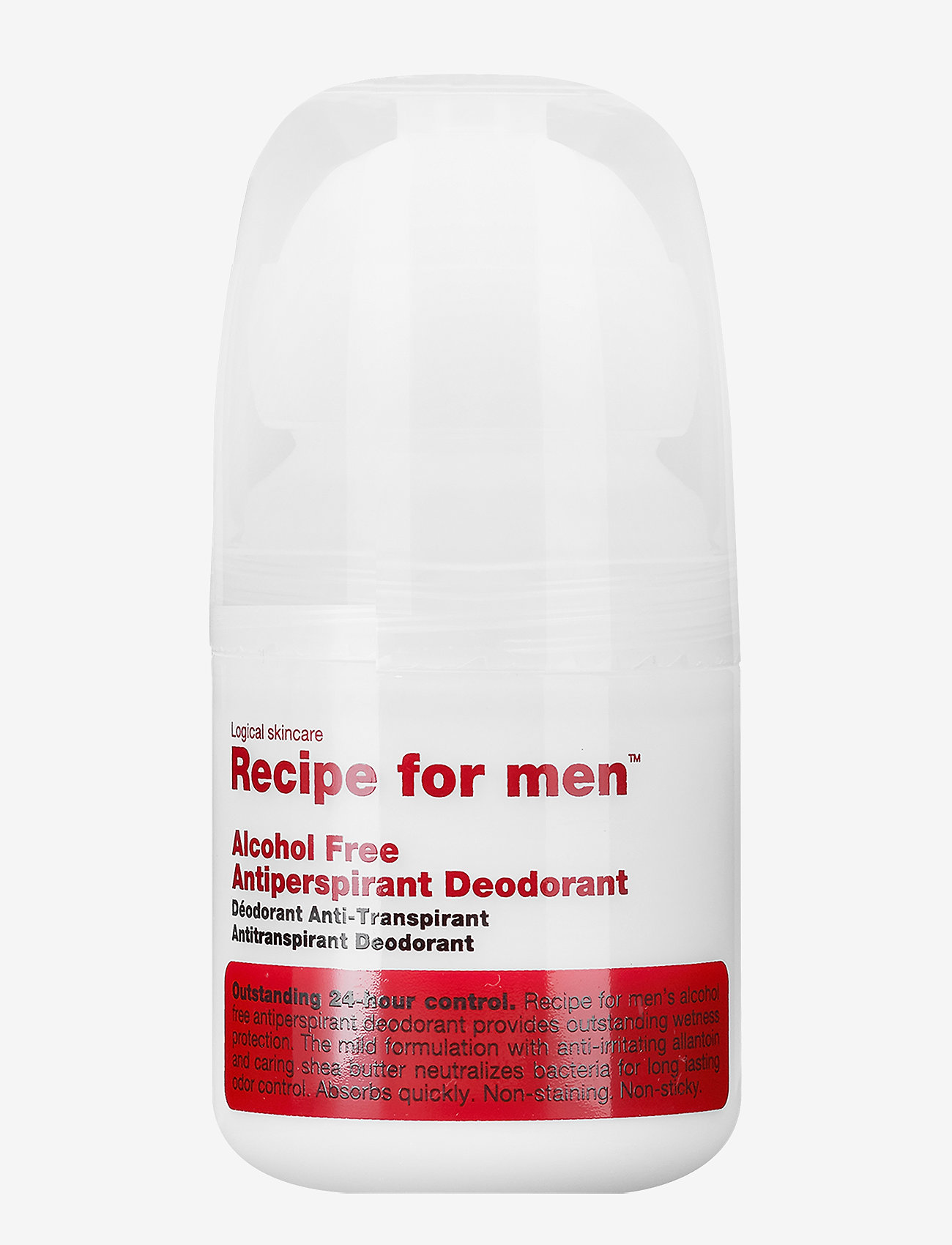 Recipe for Men Recipe Alcohol Free Antiperspirant Deodorant, 60 ml, Nude, Deodoranter > Roll-On, Herre