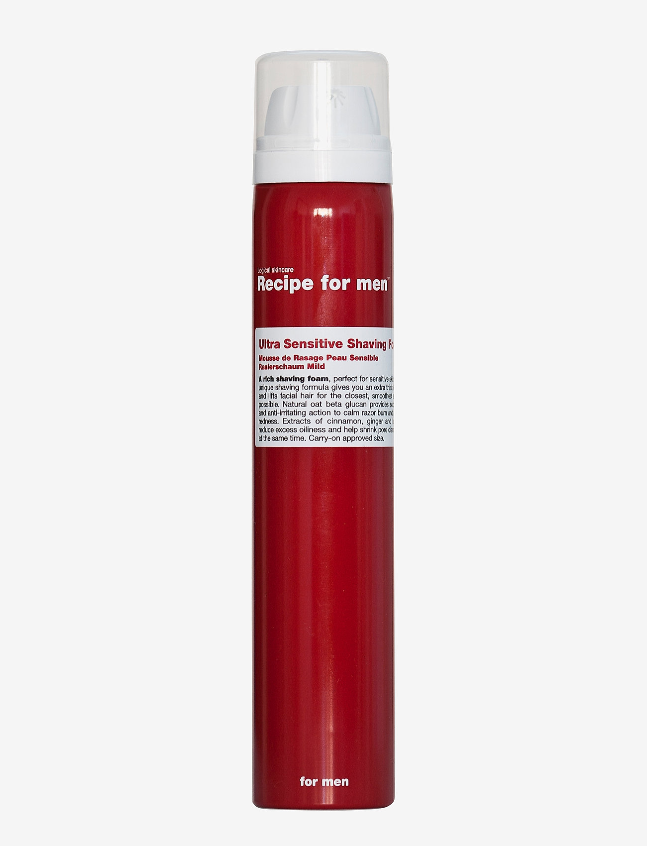 Recipe for Men Recipe Ultra Sensitive Shaving Foam, Barbering Gel, Nude, Str: 100 ml