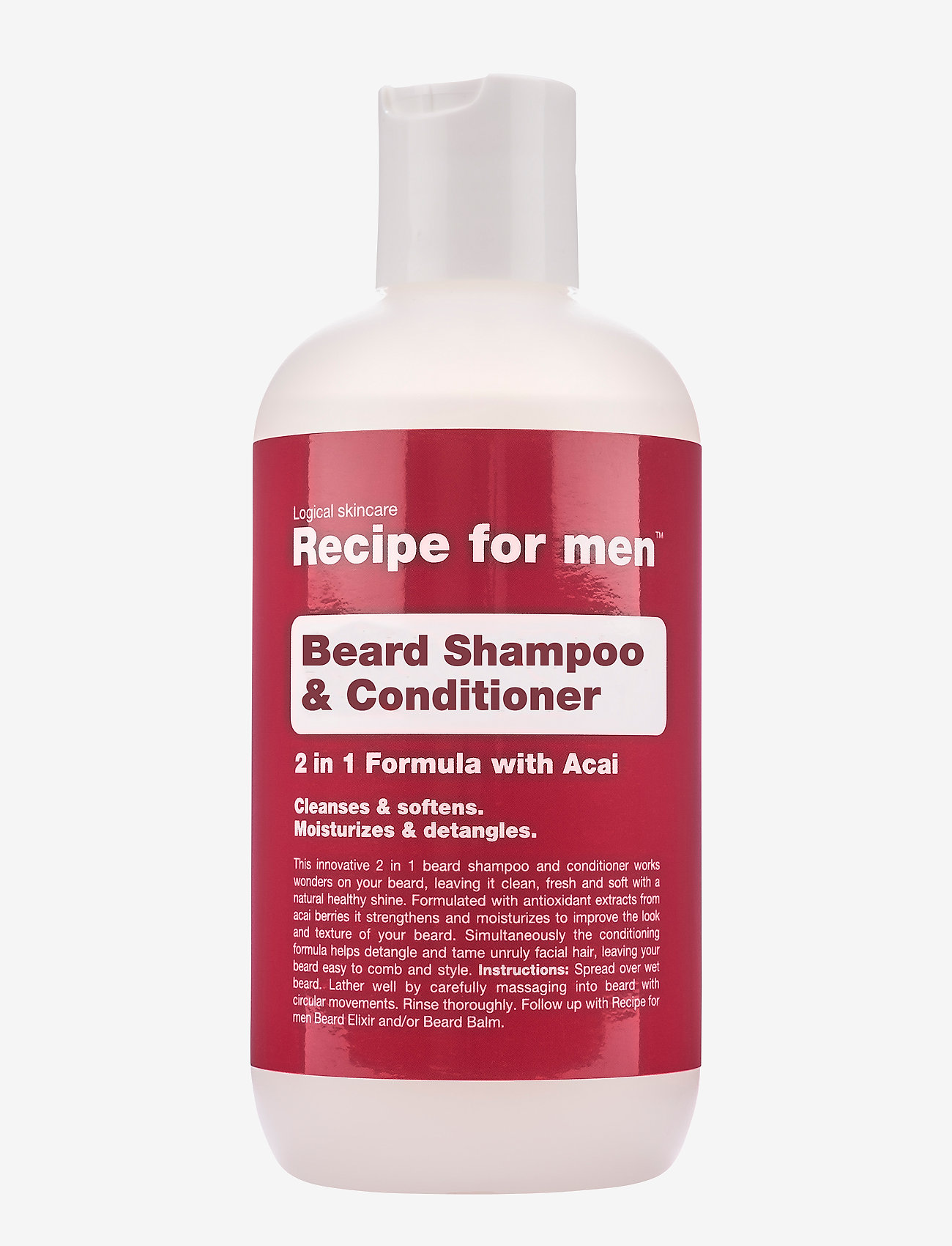 Recipe for Men Recipe Beard Shampoo & Conditioner, Beard Shampoo, Nude, Str: 250 ml