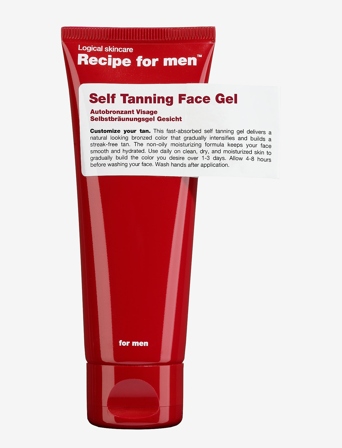 Recipe for Men Recipe Self Tanning Face Gel, Lotion, Nude, Str: 75 ml