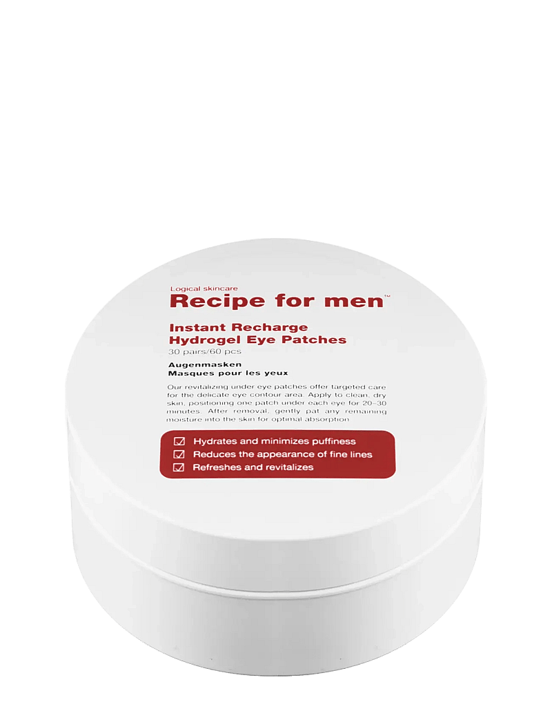 Recipe for Men - Instant Recharge Hydrogel Eye Patches - silmahooldus - no color - 0